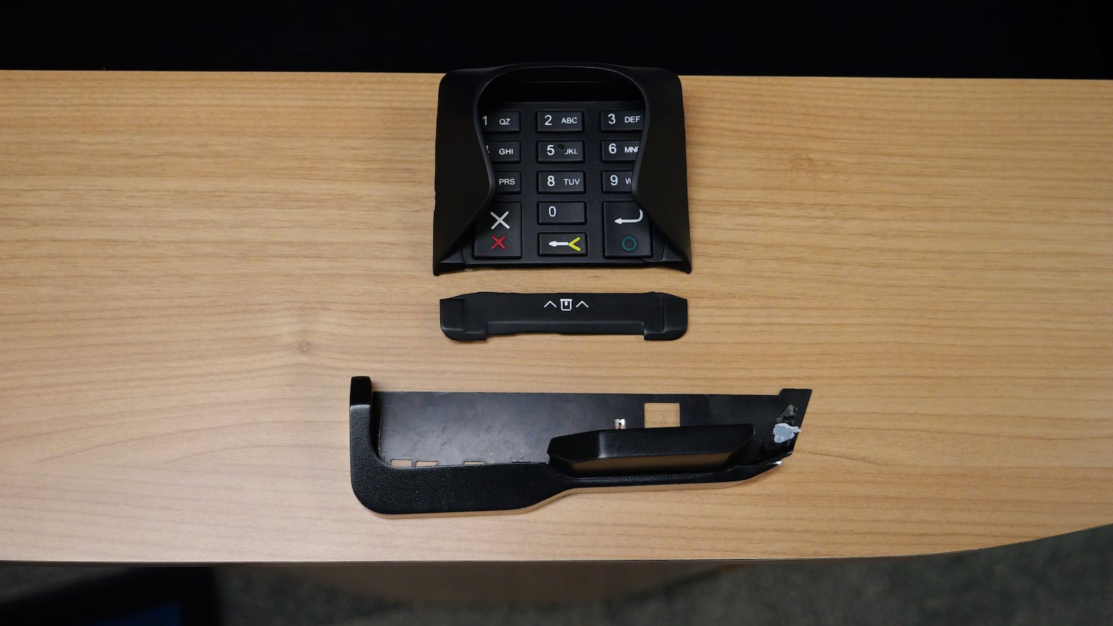 Parts of a card skimmer recovered by Dayton police