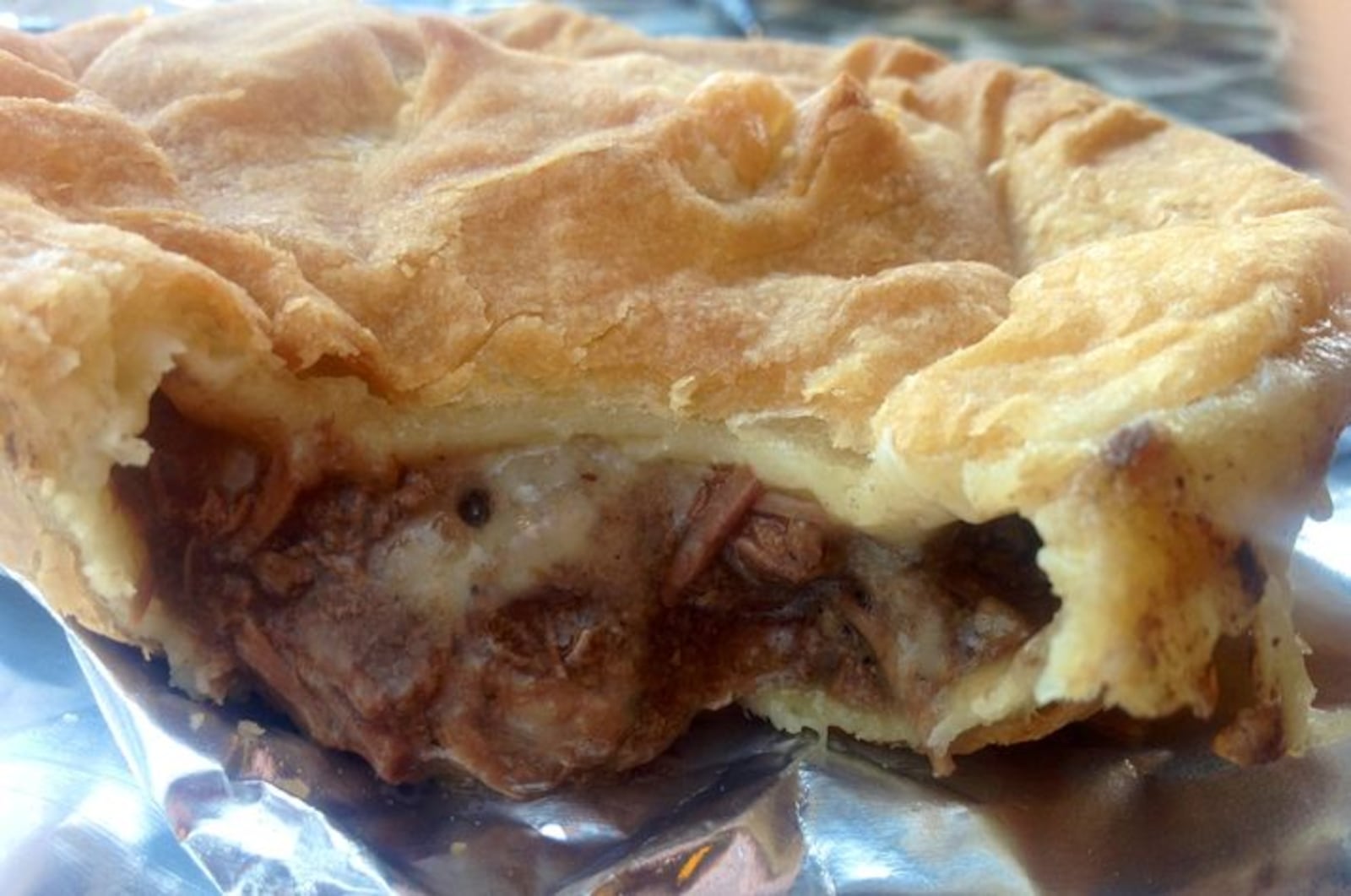 Meat pie from Cheeky Meat Pies (Staff photo by Amelia Robinson)