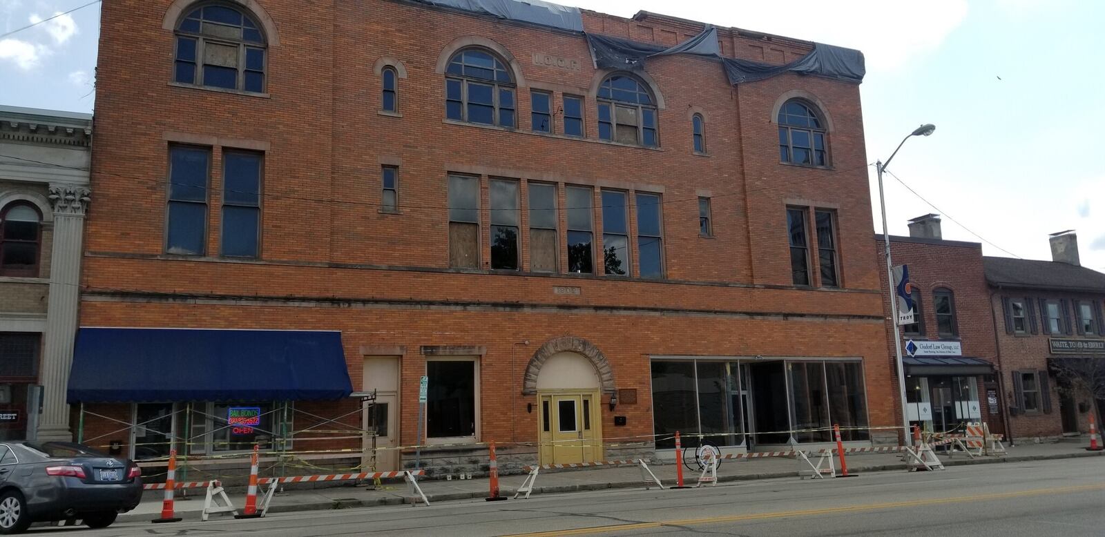 The proposal to demolish the three-story building at 112-118 W. Main St. in Troy that was damaged during the January tornado that struck downtown Troy was tabled Oct. 14 by the planning commission. CONTRIBUTED BY NANCY BOWMAN