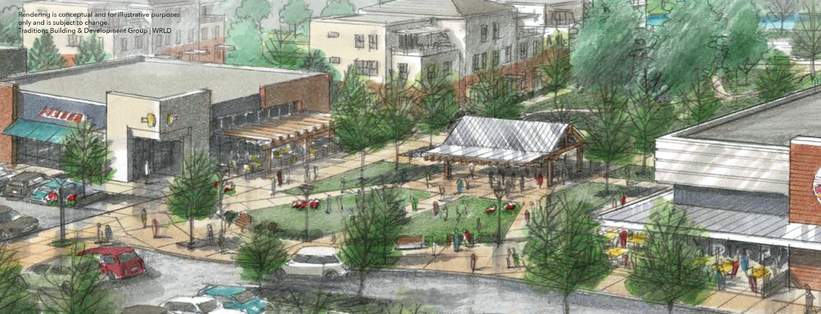 This is an artists rendering of a $150 million mixed-use development in Mason that will feature a Dorothy Lane Market. The site is located at the former Western Row Golf Course at Mason-Montgomery and Western Row roads. Pending final governmental approvals, construction could begin next year. CONTRIBUTED