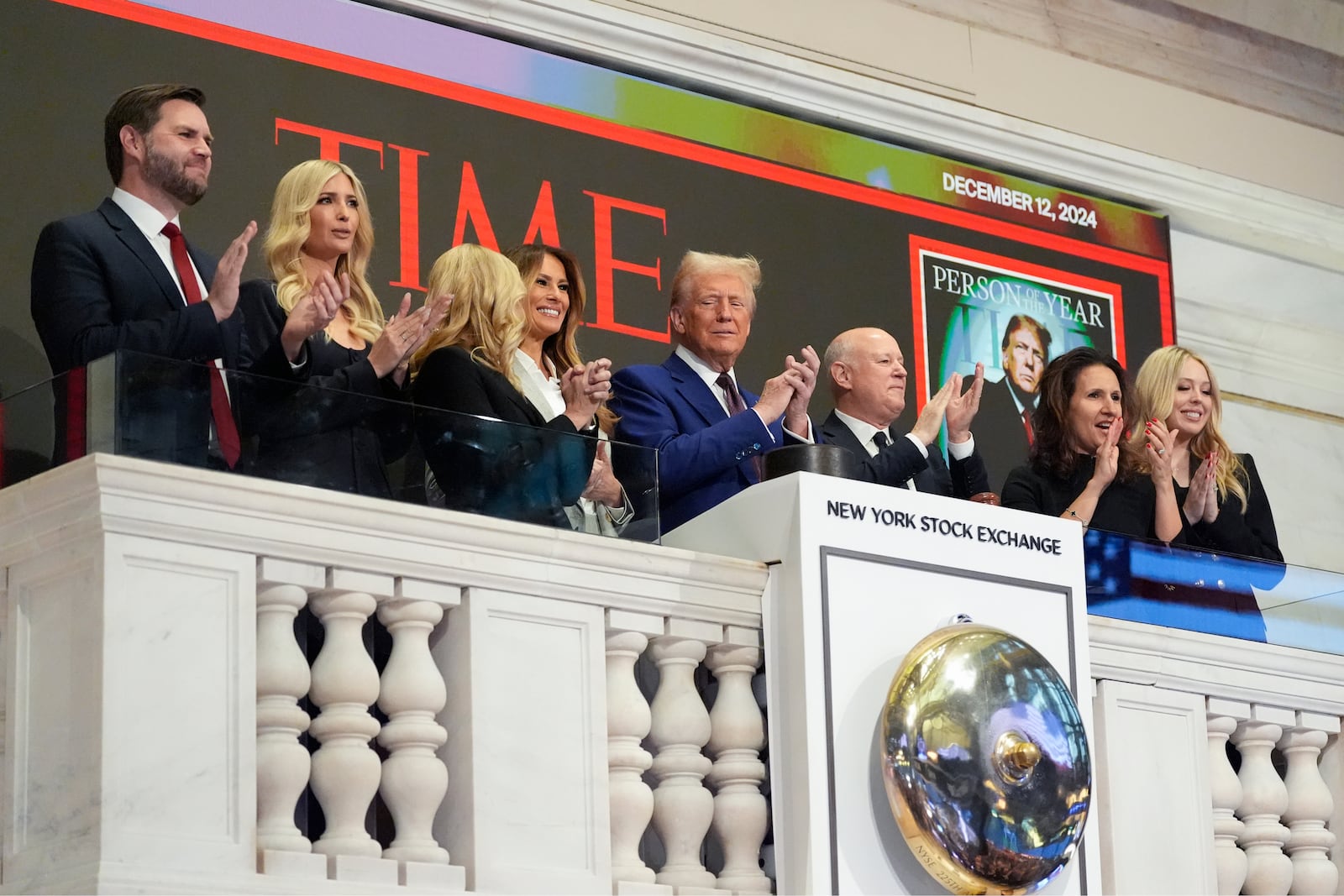 President-elect Donald Trump arrives to ring the opening bell at the New York Stock Exchange, Thursday, Dec. 12, 2024, in New York. (AP Photo/Alex Brandon)