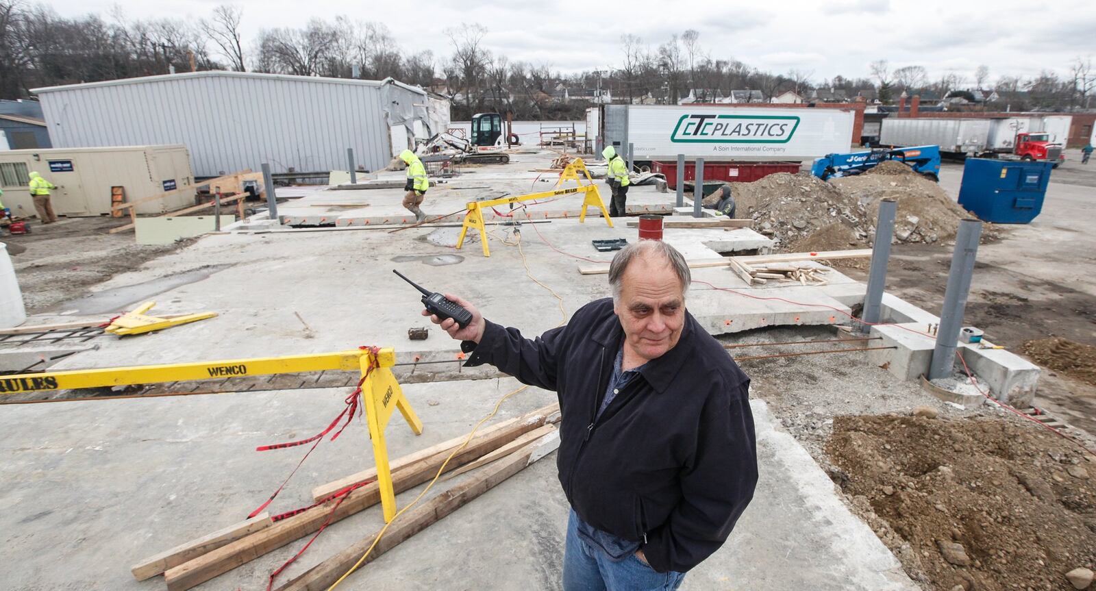 Dan King, owner of King’s Transfer, said he owed it to longtime employees to rebuild the trucking business’s facilities on San Jose St. in Dayton. CHRIS STEWART / STAFF