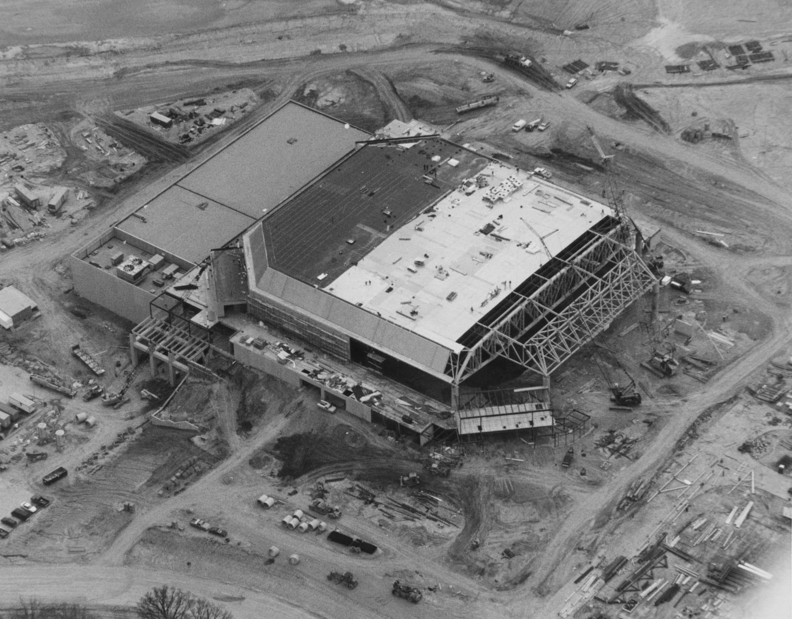 The Ervin J. Nutter Center under construction on the campus of Wright State University.