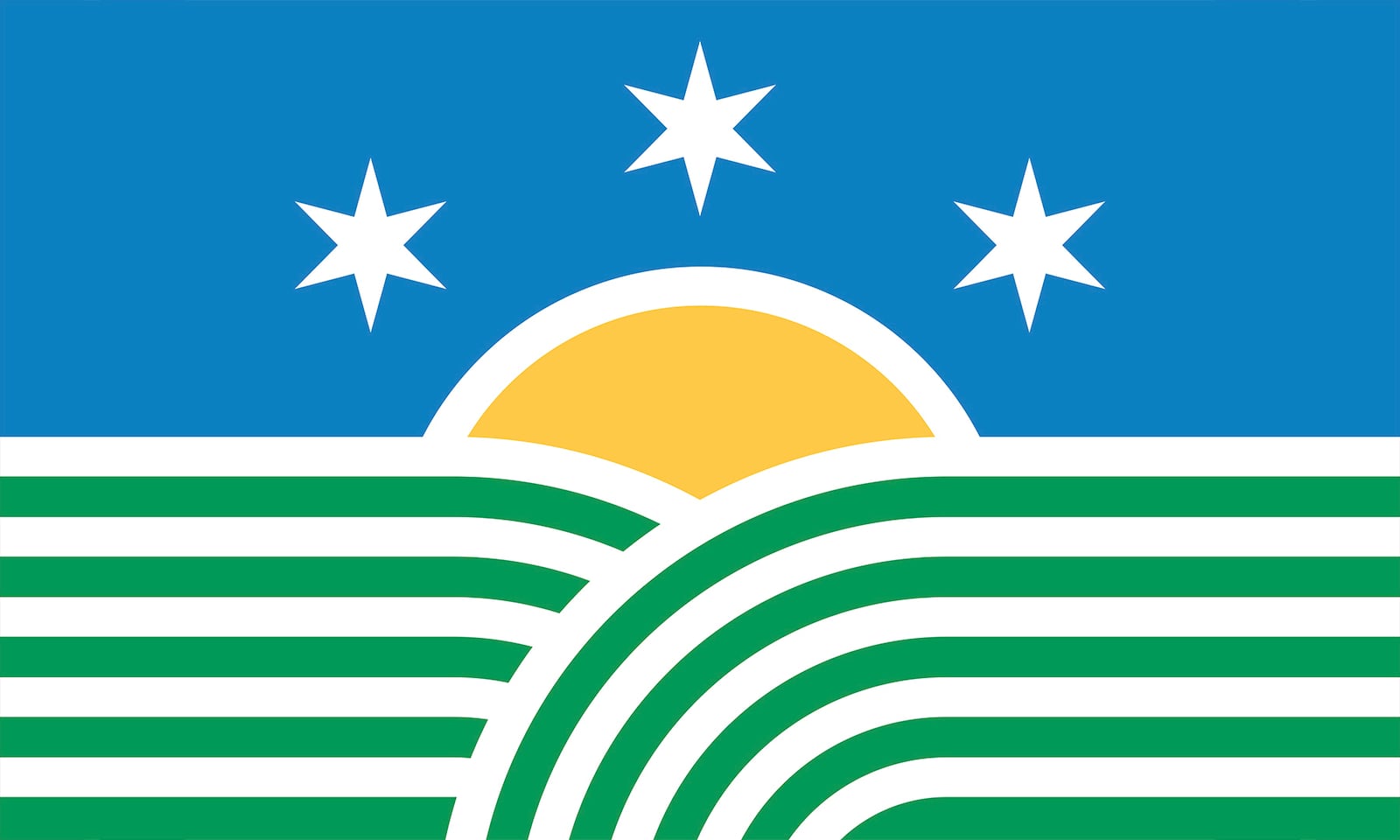 This image provided by the Illinois Secretary of State's Office in March 2025 shows the second-place voted state flag design. (Illinois Secretary of State via AP)