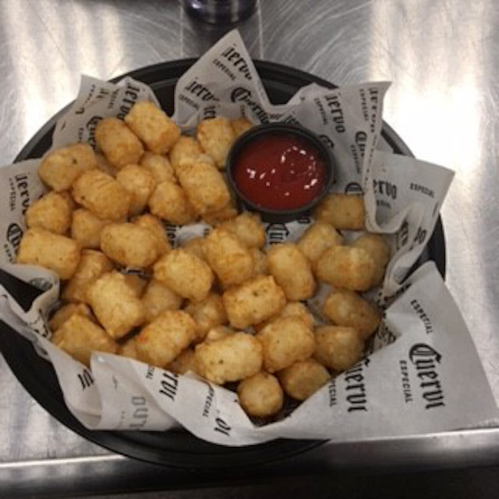 Basket of Tater Tots at MJ's on Jefferson.