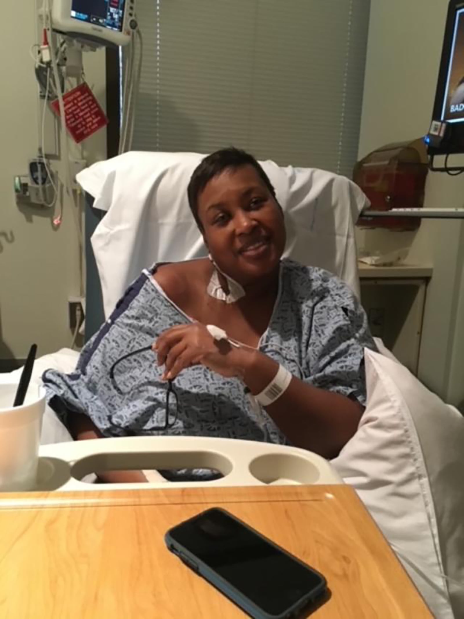 Rhonda Long in post surgery at Duke Medical Center in North Carolina. CONTRIBUTED 