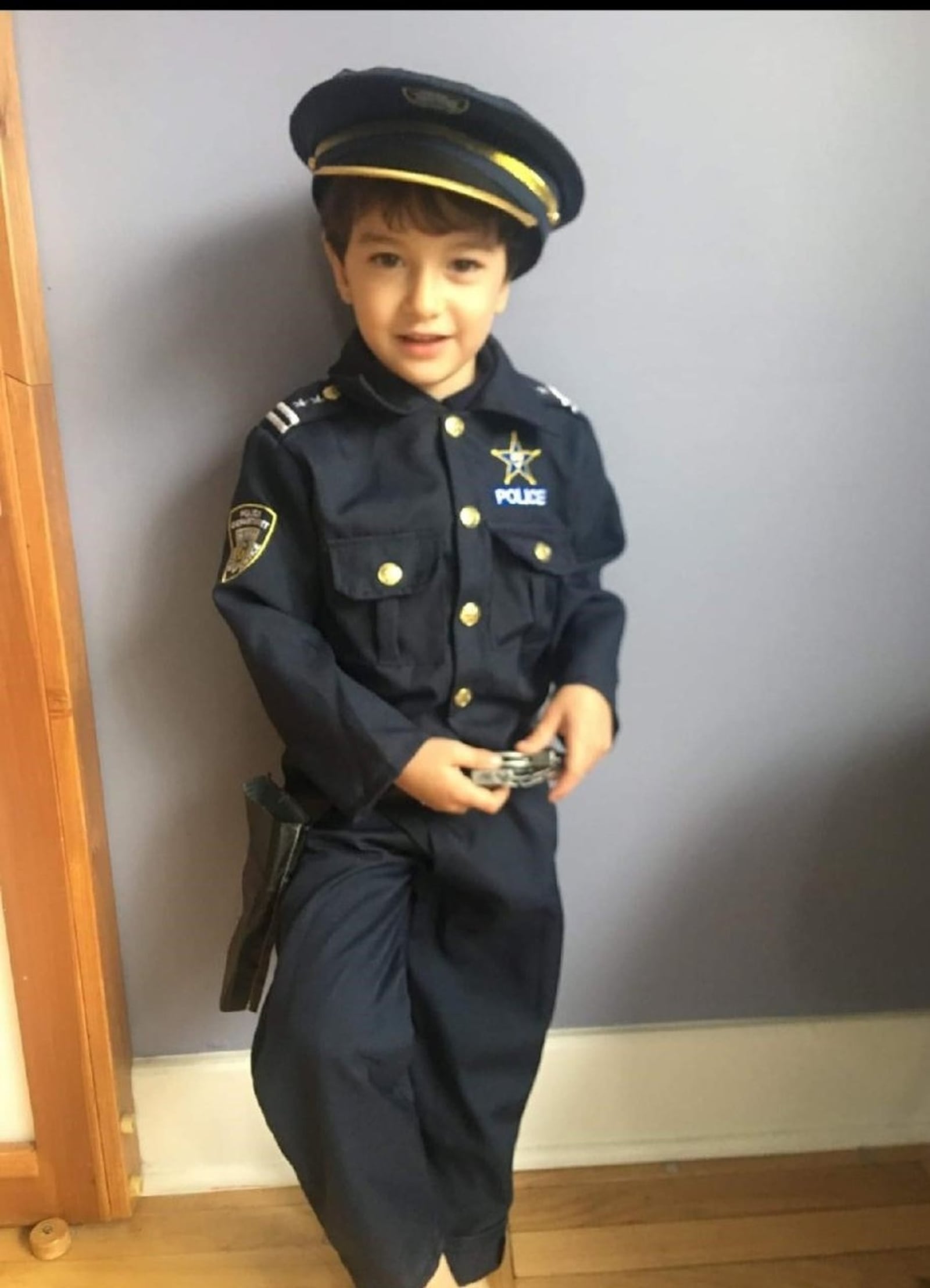 Kilo Gibson in his policeman’s uniform, which he wore for Halloween. CONTRIBUTED