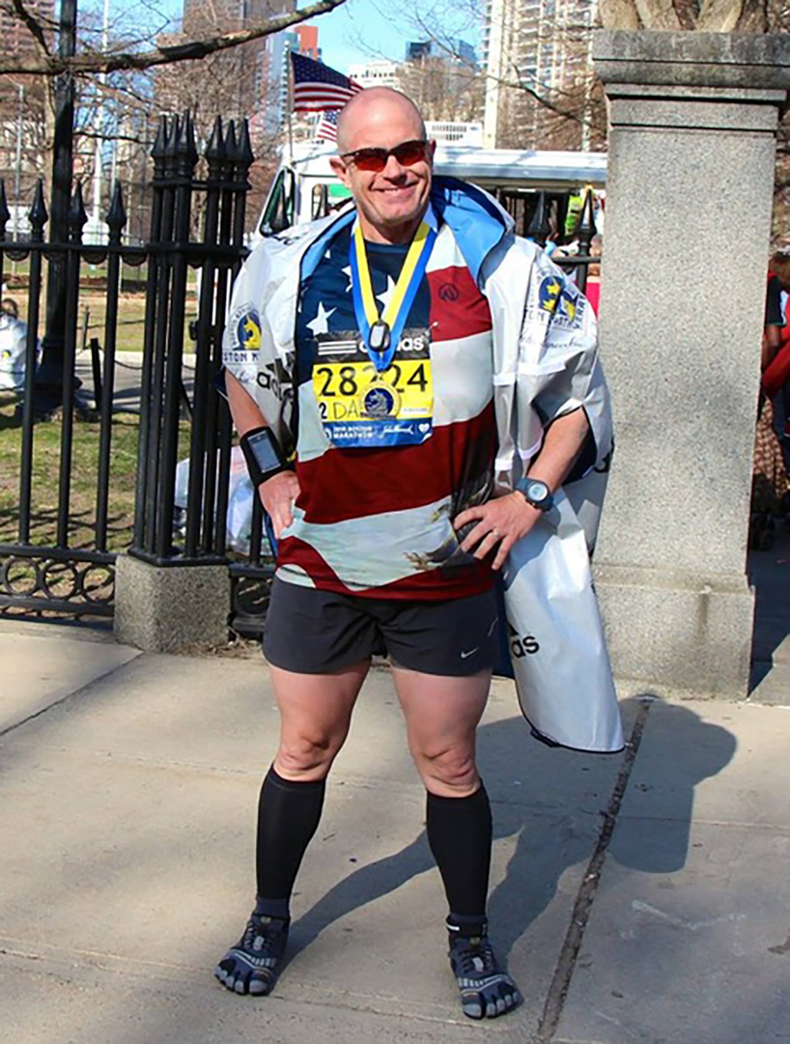 Dan Semsel after completing the Boston Marathon in 2014. He set a goal to complete a marathon race in all 50 states before he turned 50 years old. CONTRIBUTED