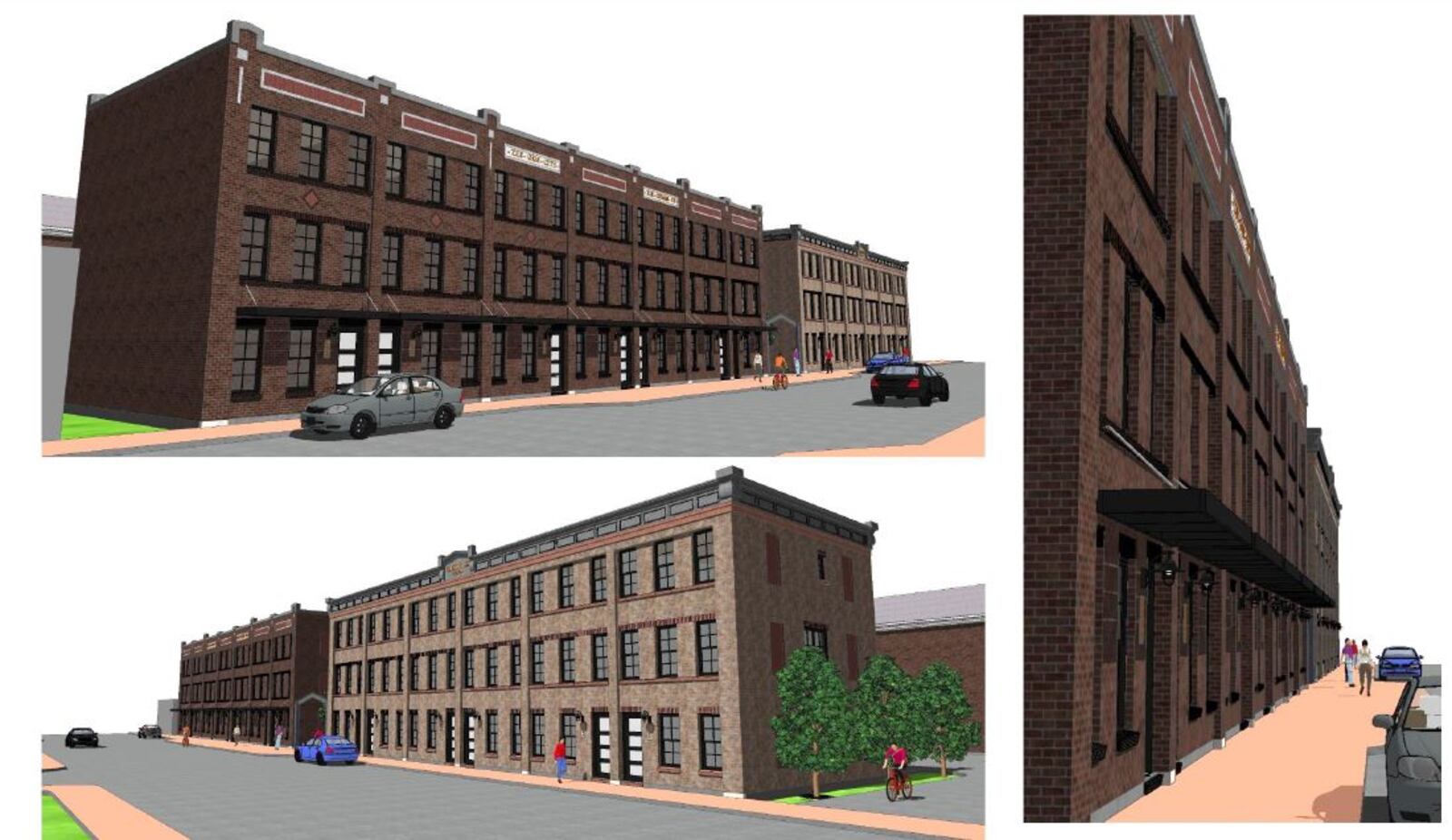 Charles Simms Development plans to build 26 townhomes in Wright Dunbar in West Dayton. Half of the homes will be on West Third Street. The final product is expected to have different doors and windows. CONTRIBUTED