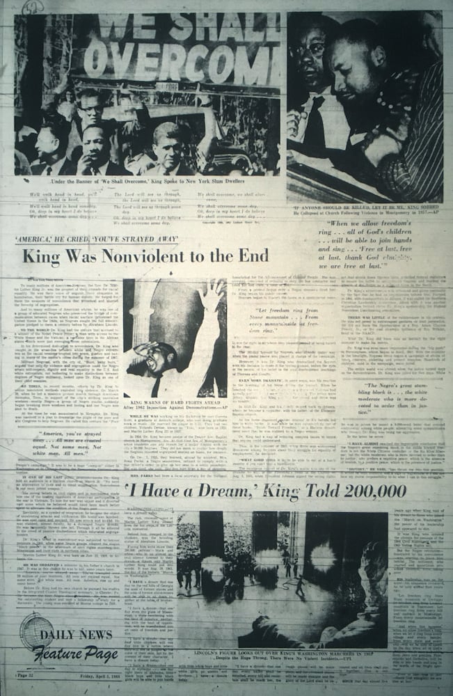 News pages tell MLK assassination story