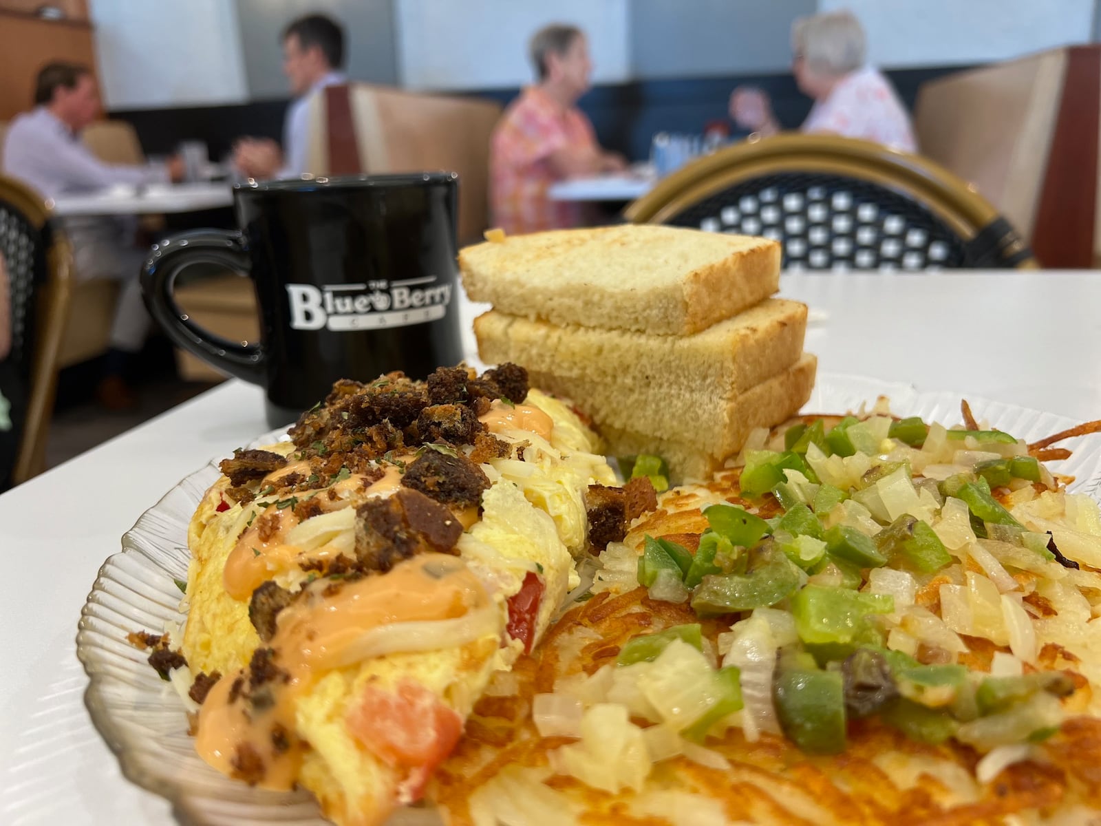 Turkey Ruben omelet at Blue Berry Cafe in Kettering. Photo by Alexis Larsen