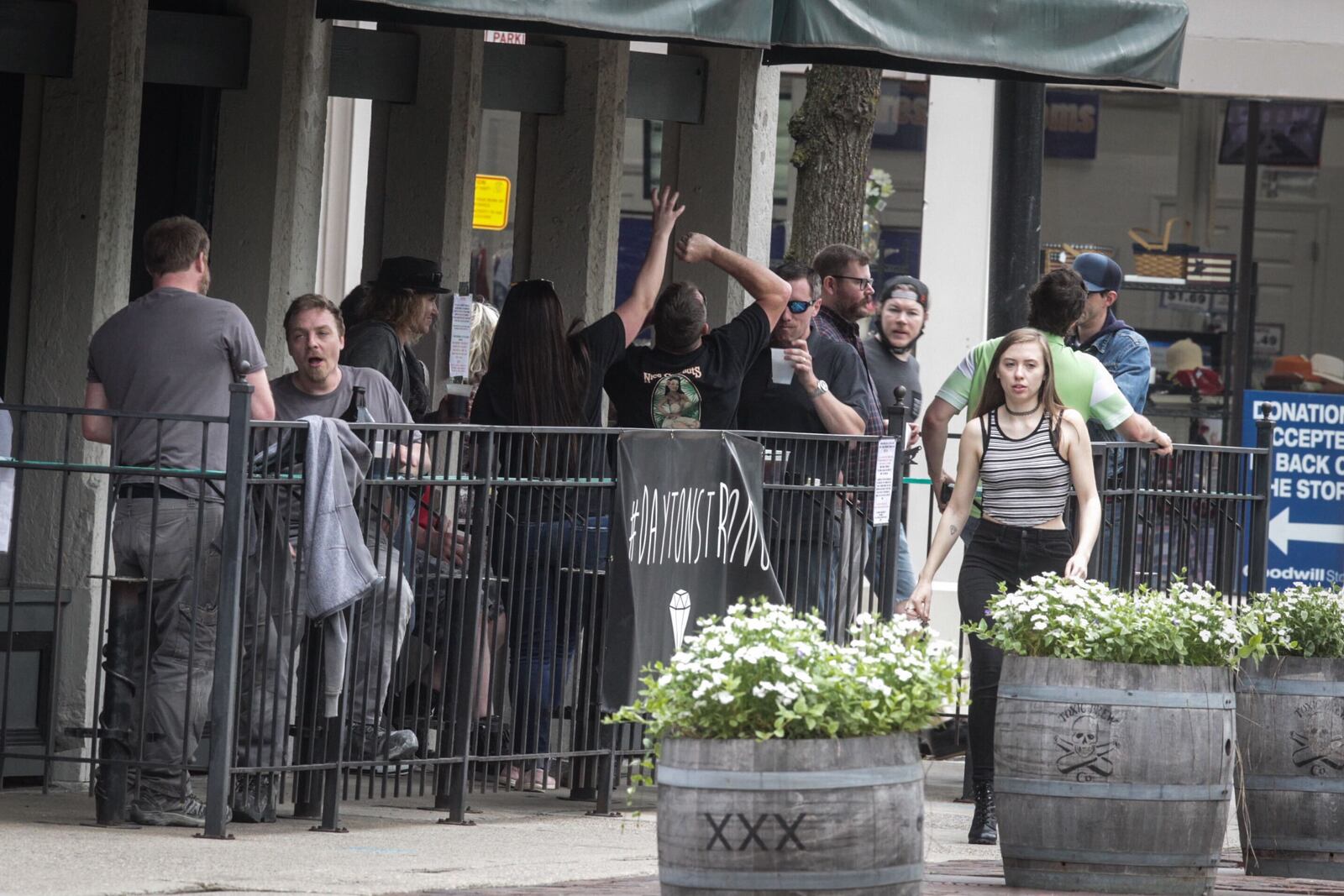 Toxic Brew Company’s outdoor patio was busy Friday evening, April 15, 2020, following the relaxing of quarantine rules. JIM NOELKER / STAFF