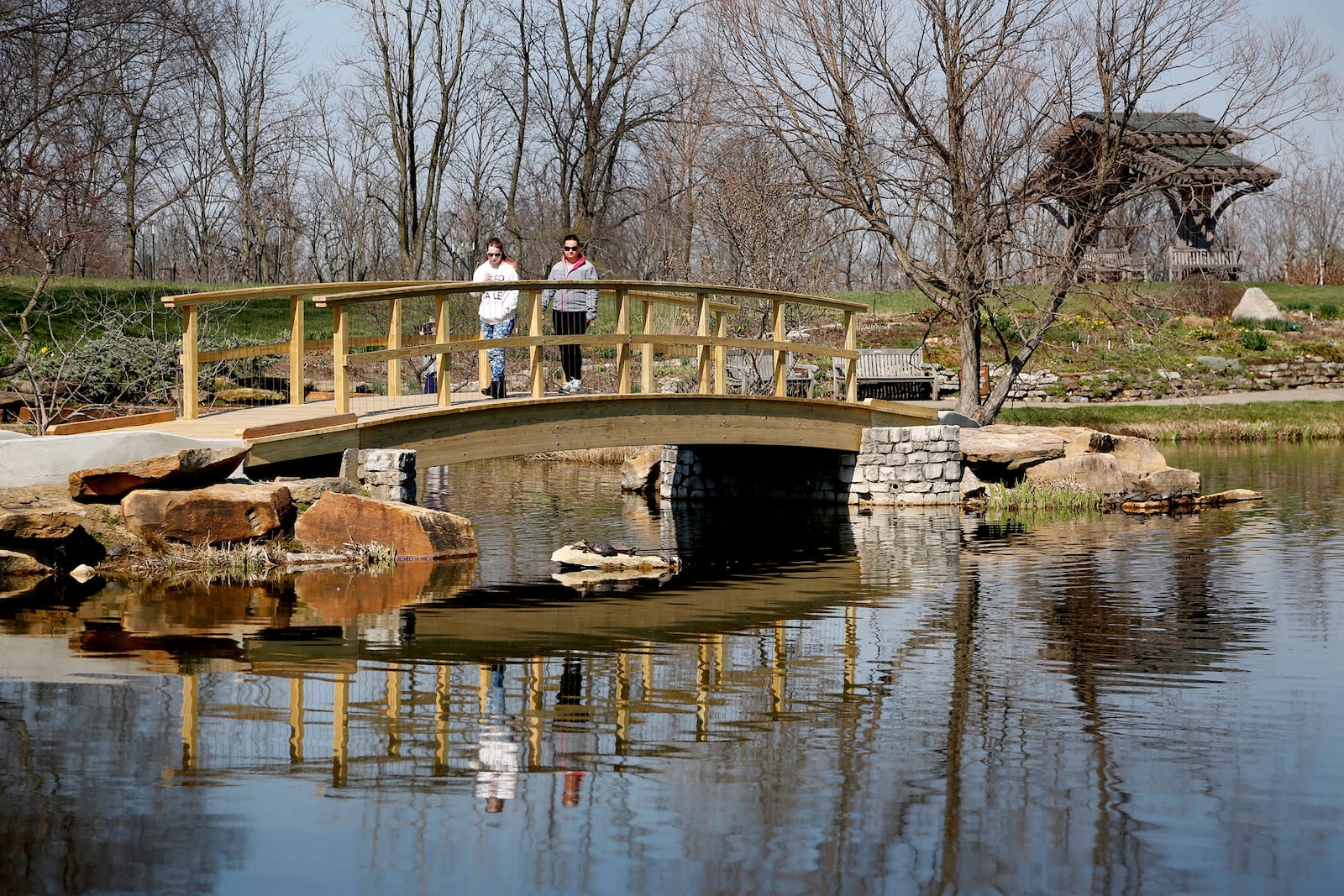  The scenic "Monet Bridge at Cox Arboretum MetroPark. LISA POWELL / STAFF