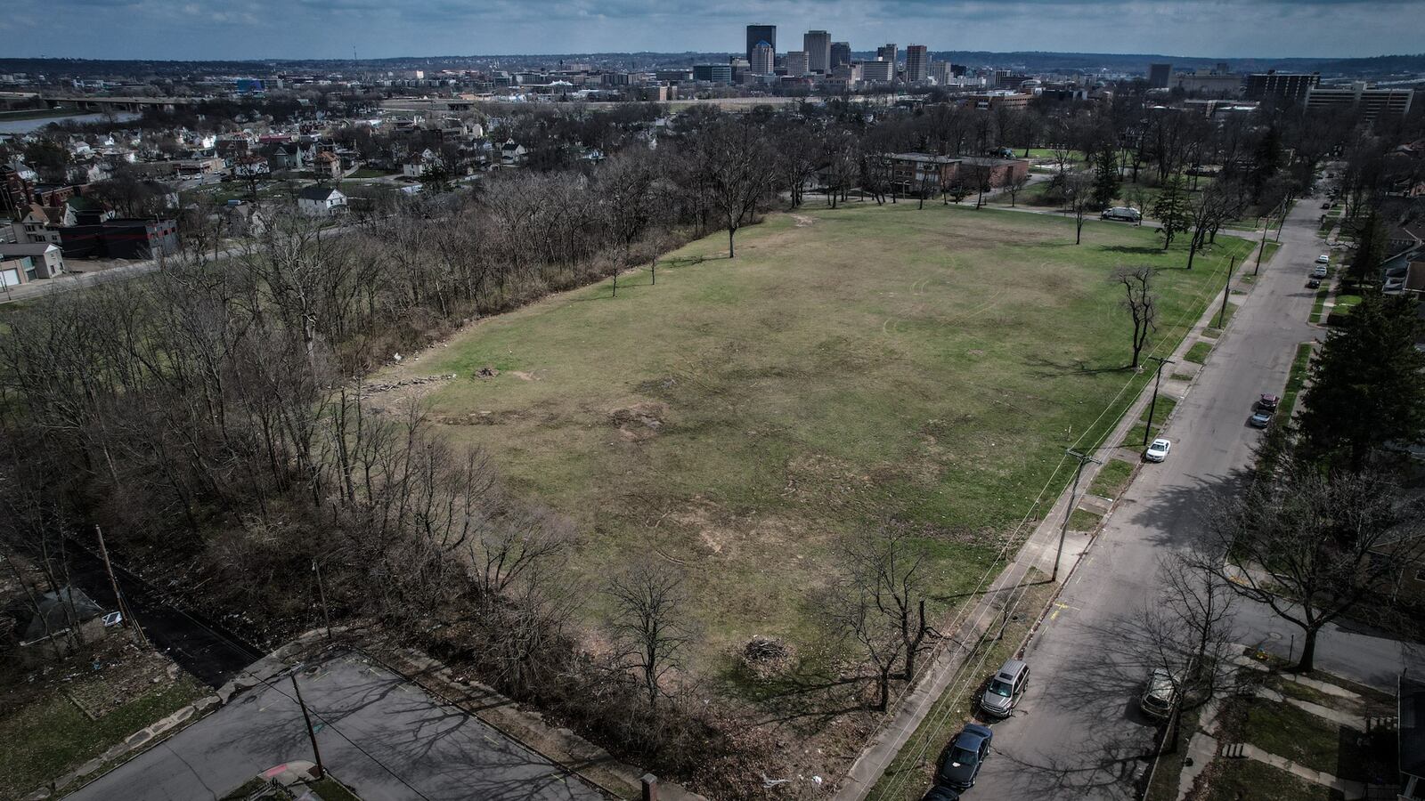 Two hundred and sixty housing units are planned in the Five Oaks neighborhood in northwest Dayton. This is an aerial looking south with Old Orchard Ave. is on the right. JIM NOELKER/STAFF