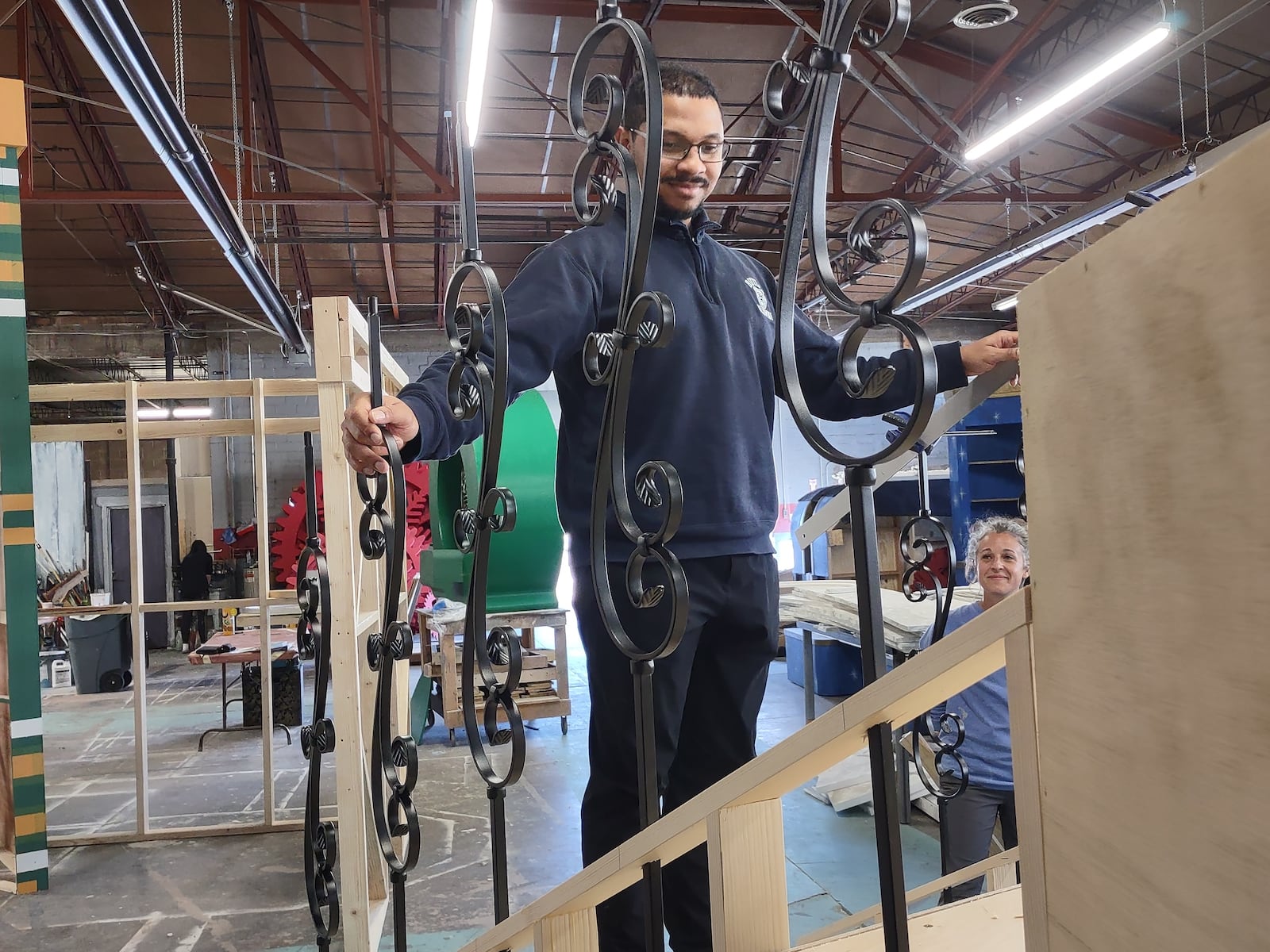 Dayton Ballet Artistic Director Brandon Ragland surveys the set construction of the Dayton Ballet's all-new presentation of "The Nutcracker." PHOTO BY DPAA