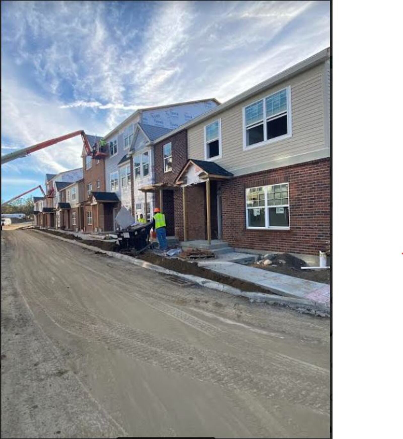 Townhouses that are part of the mixed-use development at 511 N. Broadway are under construction in Lebanon. Developer Jim Cohen said the first tenants are projected to move in sometime in January. JIM COHEN/CONTRIBUTED