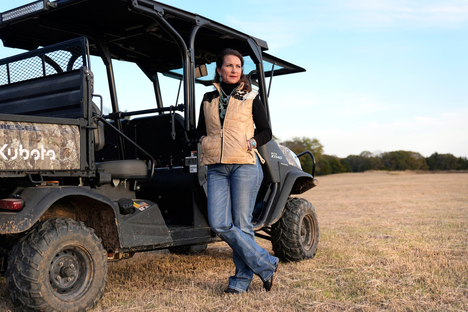 Sheri Autrey poses for a photo at her home in Cumby, Texas, Friday, Dec. 6, 2024. (AP Photo/Tony Gutierrez)