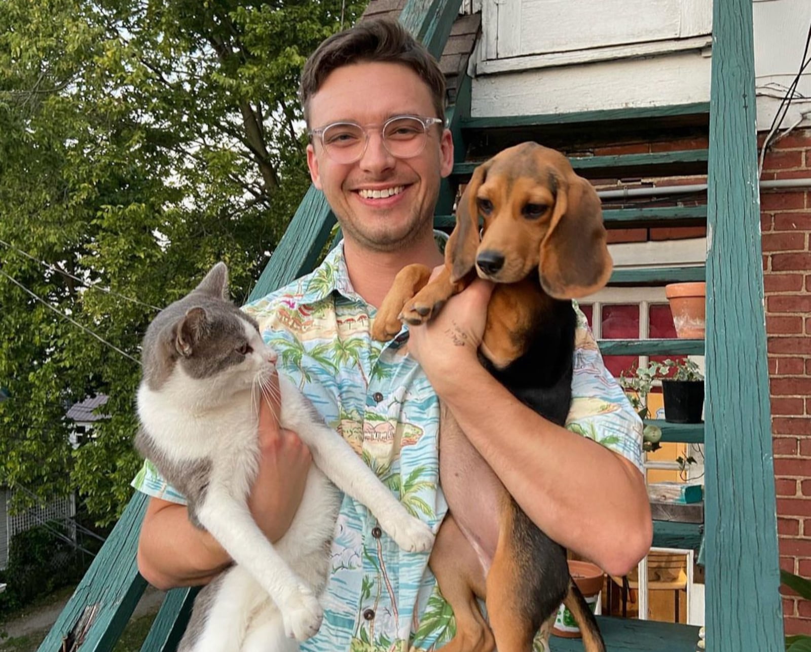 Eli Thiele with beloved pets Bernie and Sheila. Contributed