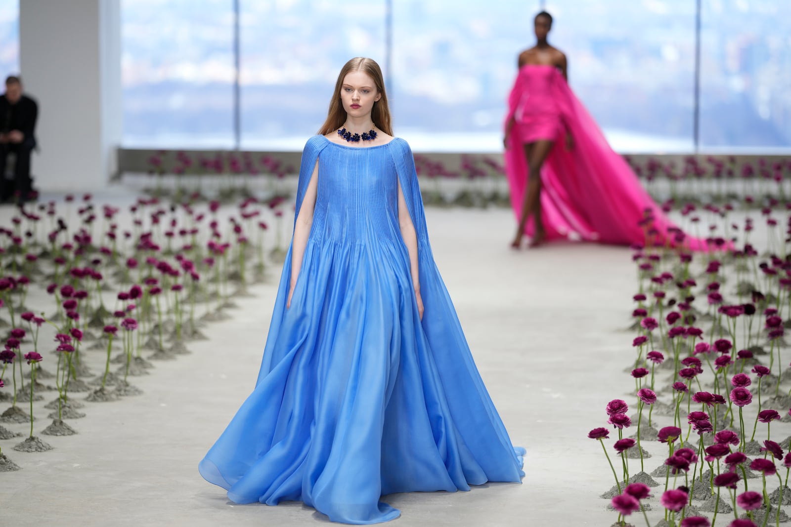 Models walk the runway during the Carolina Herrera Fall/Winter 2025 fashion show as part of New York Fashion Week on Monday, Feb. 10, 2025, in New York. (Photo by Charles Sykes/Invision/AP)