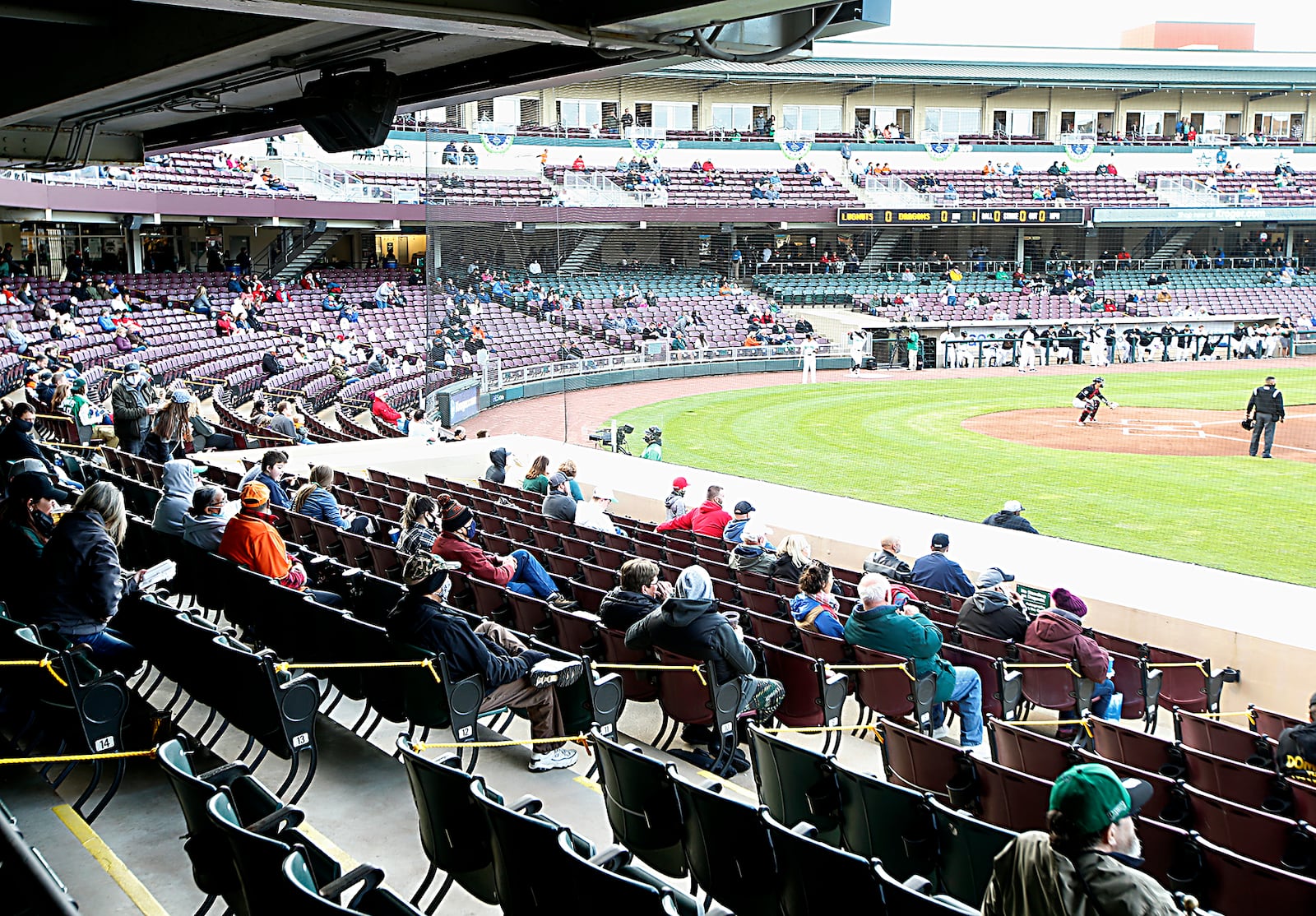 Attendance was set at 30 percent of capacity during opening day for the Dayton Dragons at Day Air Ballpark in Dayton May 11, 2021. Contributed photo by E.L. Hubbard