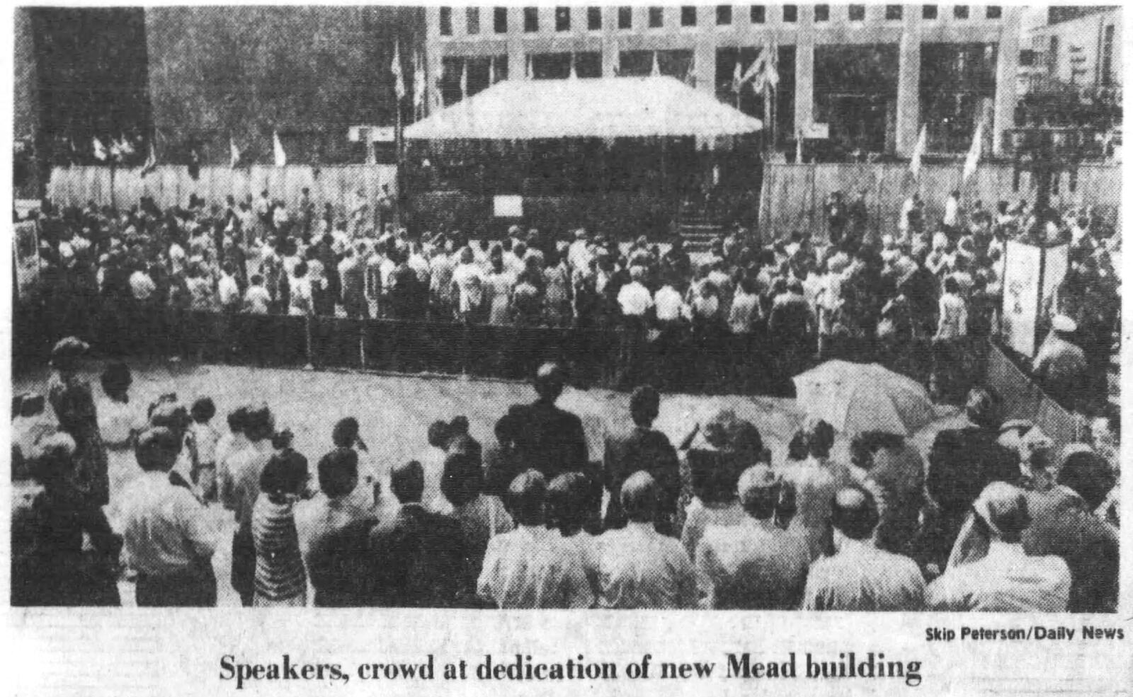 A dedication ceremony was held for the Mead Building on Courthouse Square in Dayton, June 24, 1977. DAYTON DAILY NEWS ARCHIVES