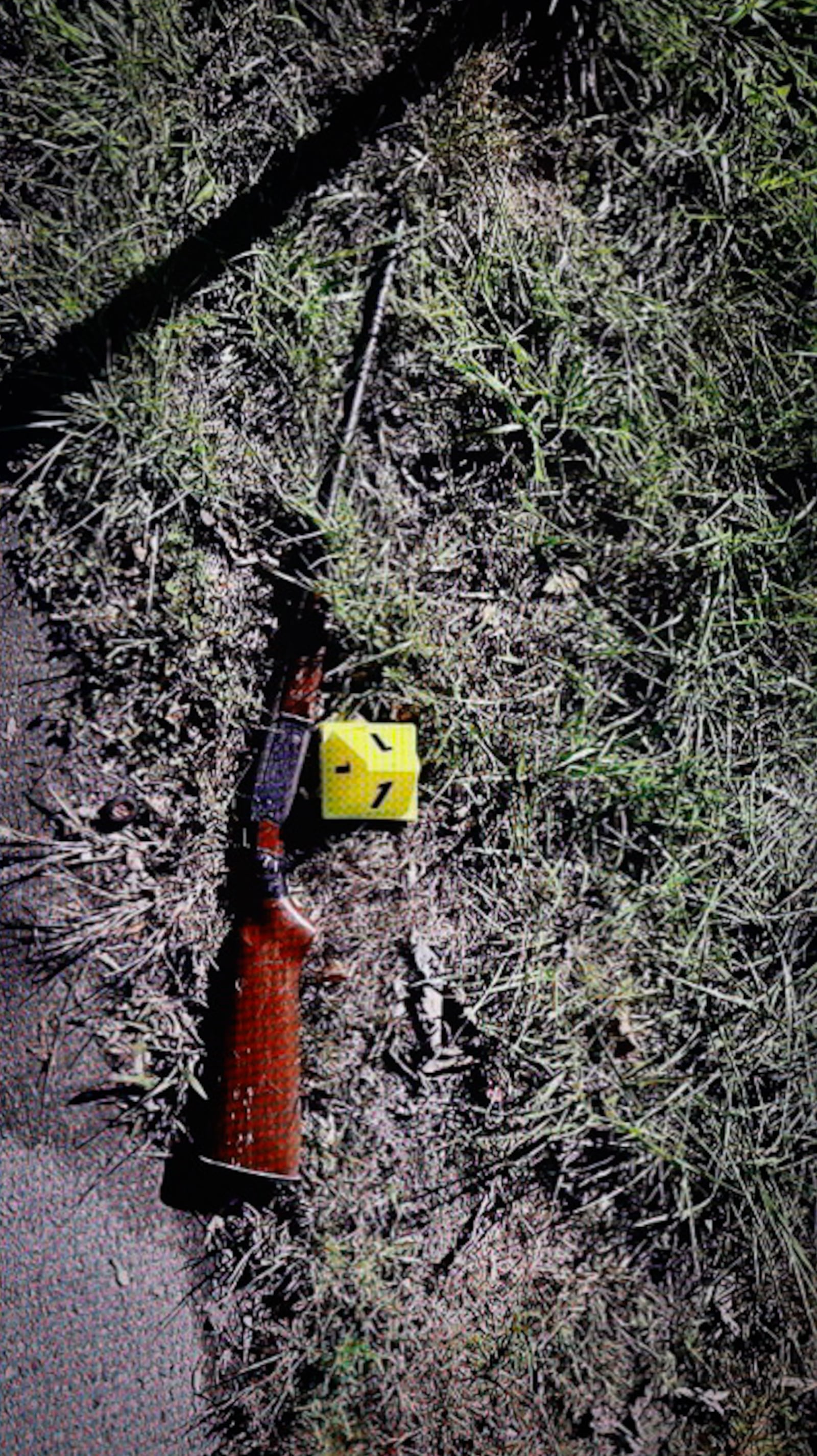 Dayton police show a photograph of the weapon the suspect brandished during a well-check and mental health call on Saturday, Oct. 19, 2024. JIM NOELKER/STAFF