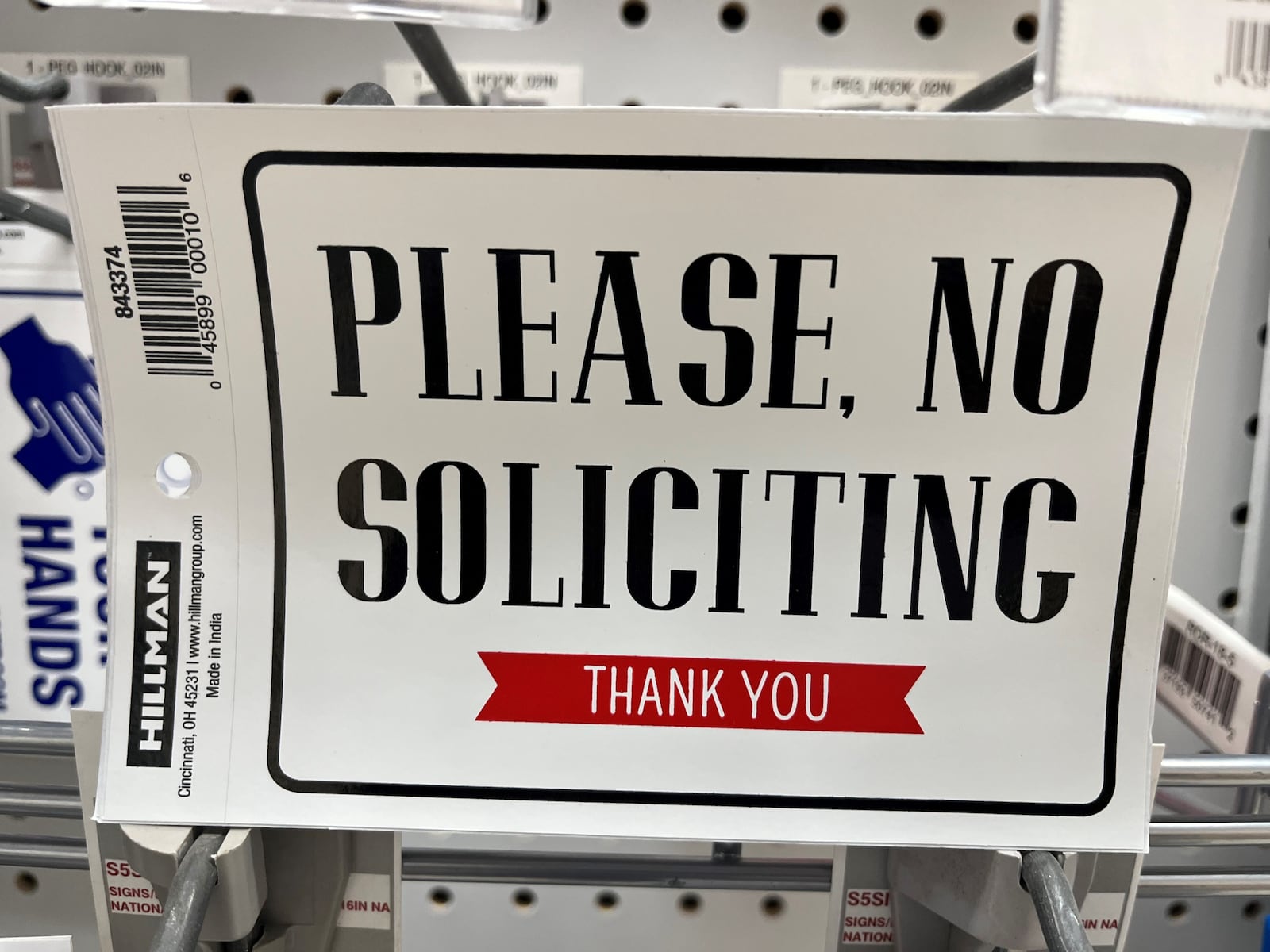 "No soliciting" signs are for sale at local businesses. CORNELIUS FROLIK / STAFF