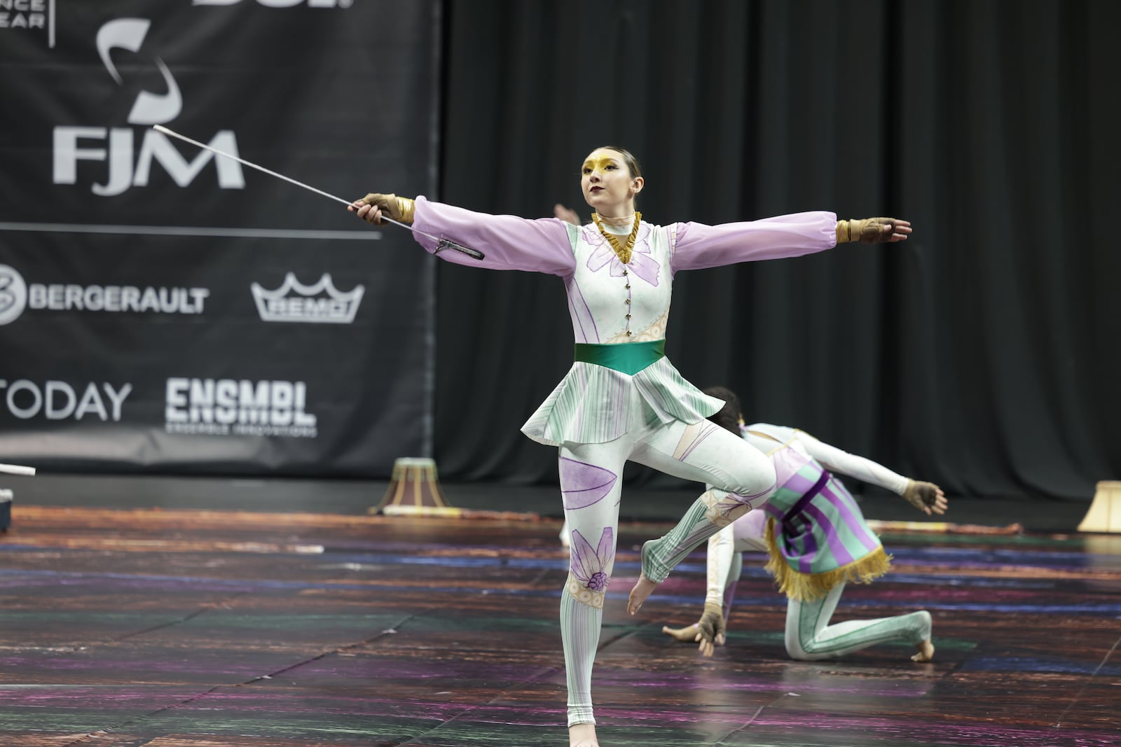 Centerville High School Colorguard performs in the WGI World Championships, which were held from Thursday, April 11, to Saturday, April 13, 2024 at various sites throughout Southwest Ohio, including University of Dayton Arena, Dayton Convention Center, the Nutter Center at Wright State University, Cintas Center in Cincinnati and Truist Arena at Northern Kentucky University.