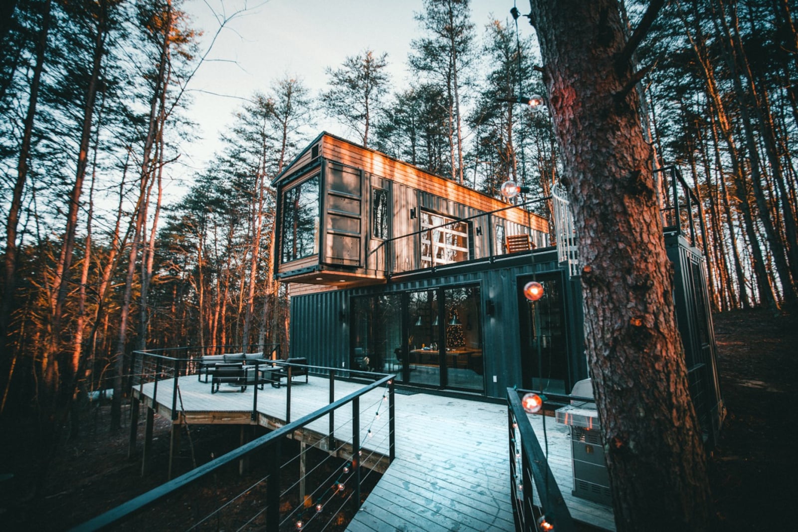 The Box Hop is a family getaway and rental cabin refurbished from shipping containers. The luxury Airbnb features a full kitchen, 2 bathrooms, 3 bedrooms and sleeps 8. A gas fireplace, rooftop patio and six-person hot tub are among other amenities. CONTRIBUTED