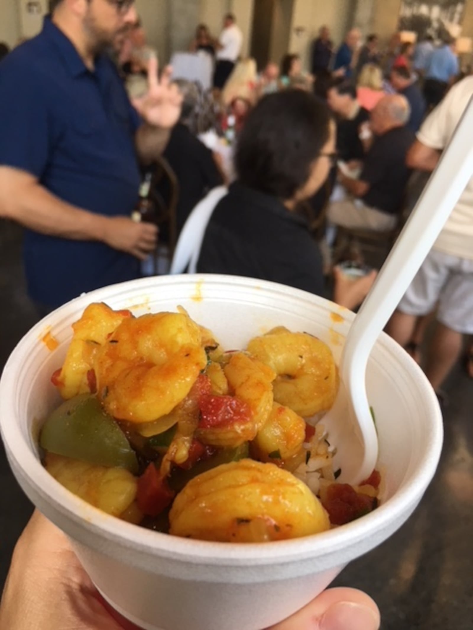 El Meson's Caribbean curry shrimp and garlic rice was served at a previous Miami Valley Restaurant Association Sneak Peek event. ALEXIS LARSEN/CONTRIBUTED