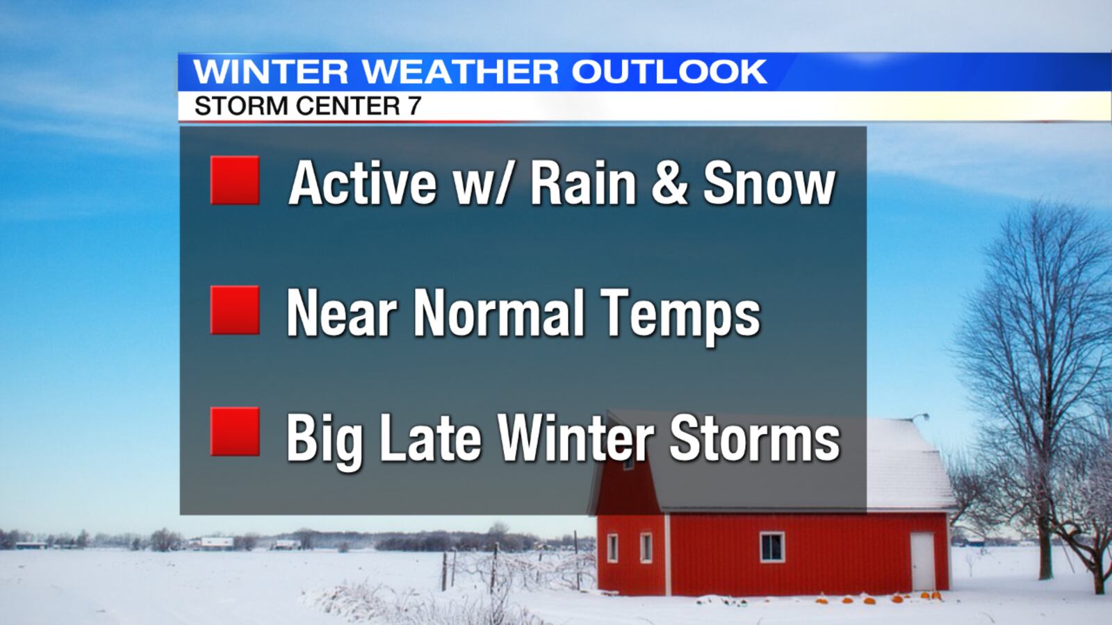 2017-18 Winter Weather Outlook. Weather graphic by Storm Center 7