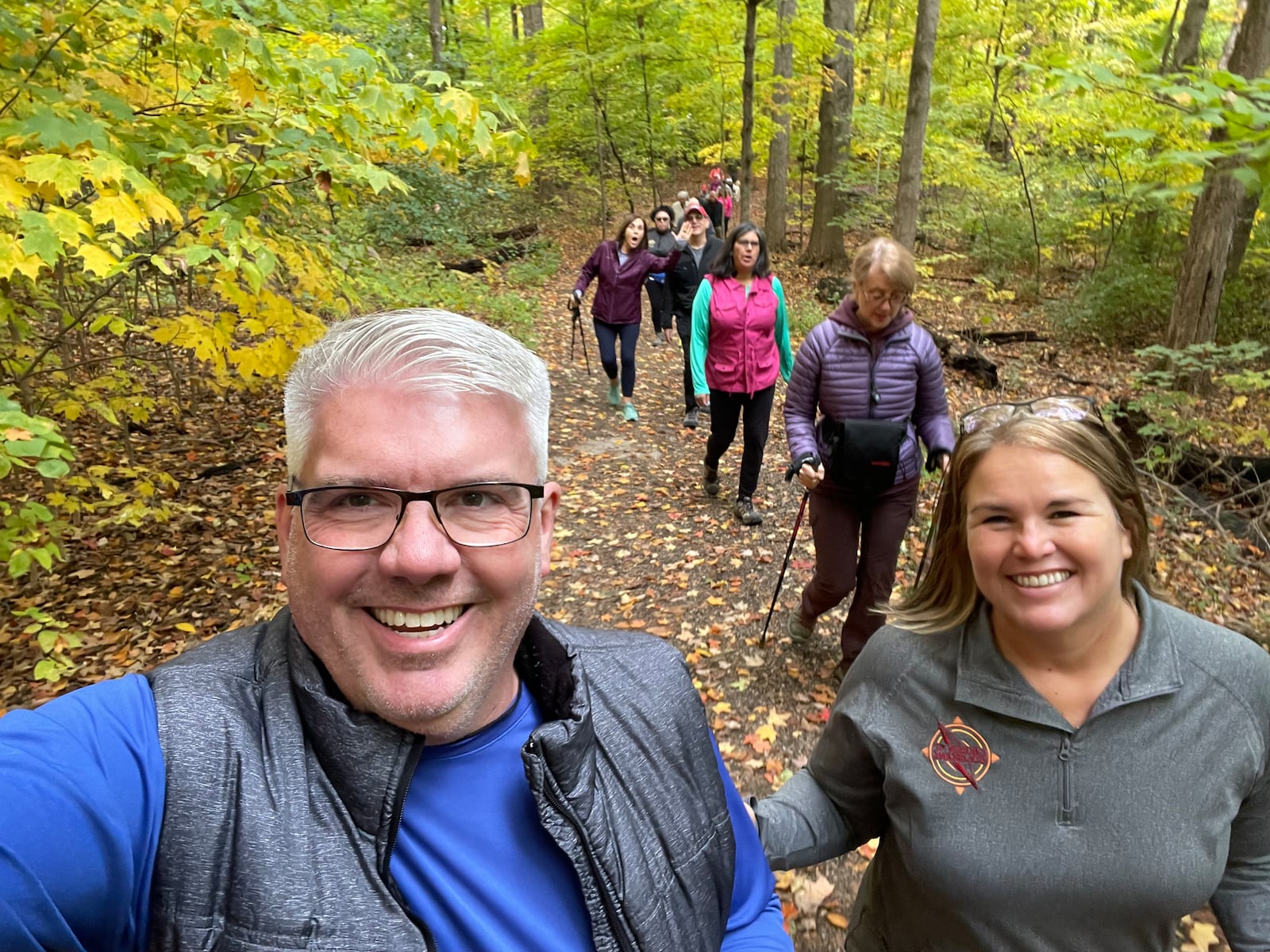 Michelle and Brian Coleman lead a hike through Hills and Dales MetroPark - CONTRIBUTED