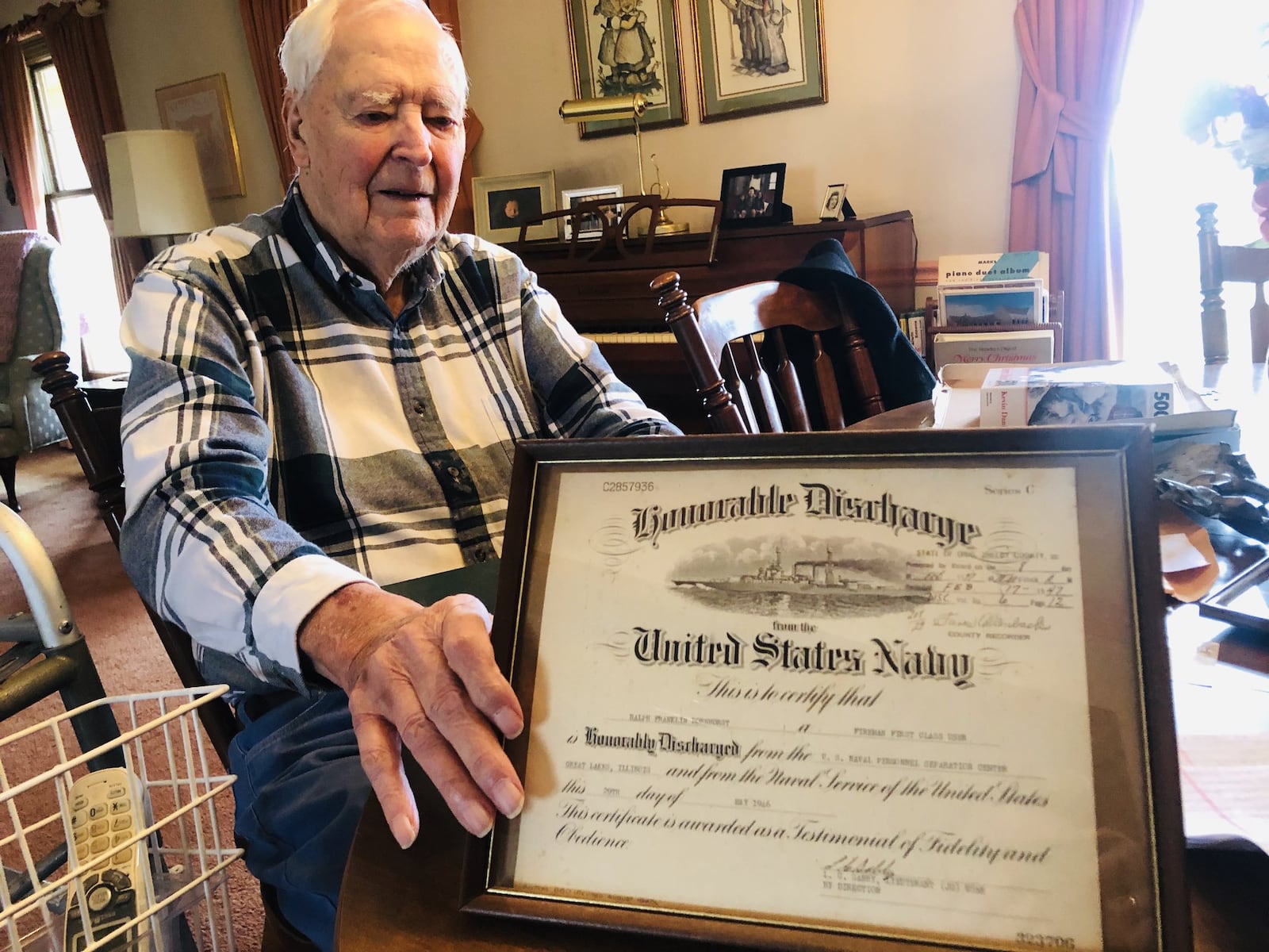 Ralph Bornhorst, a World War II veteran, turns 97 years old this week. KARA DRISCOLL/STAFF