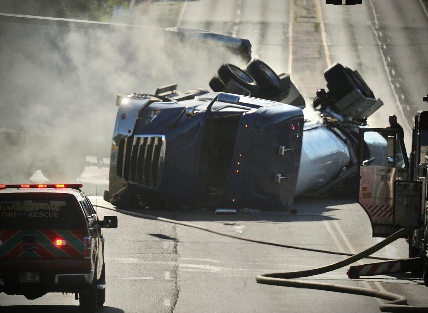 Coroner called to crash involving semi in Harrison Twp.