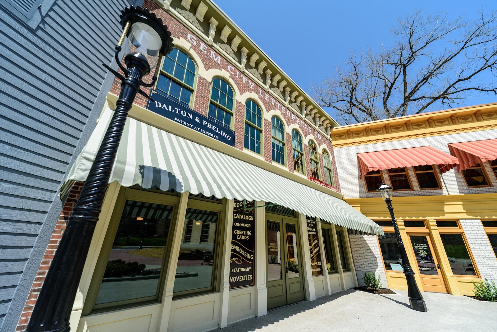 Here’s a look at Carillon Historical Park’s new 1920s-1930s industrial block which was dedicated on Thursday, Apr. 28, 2022. The addition includes an expanded print shop, demonstration foundry, soap factory exhibit, Standard Register Sales office, relocated Sun Oil Company station & Corliss Engine Building stabilization. TOM GILLIAM / CONTRIBUTING PHOTOGRAPHER