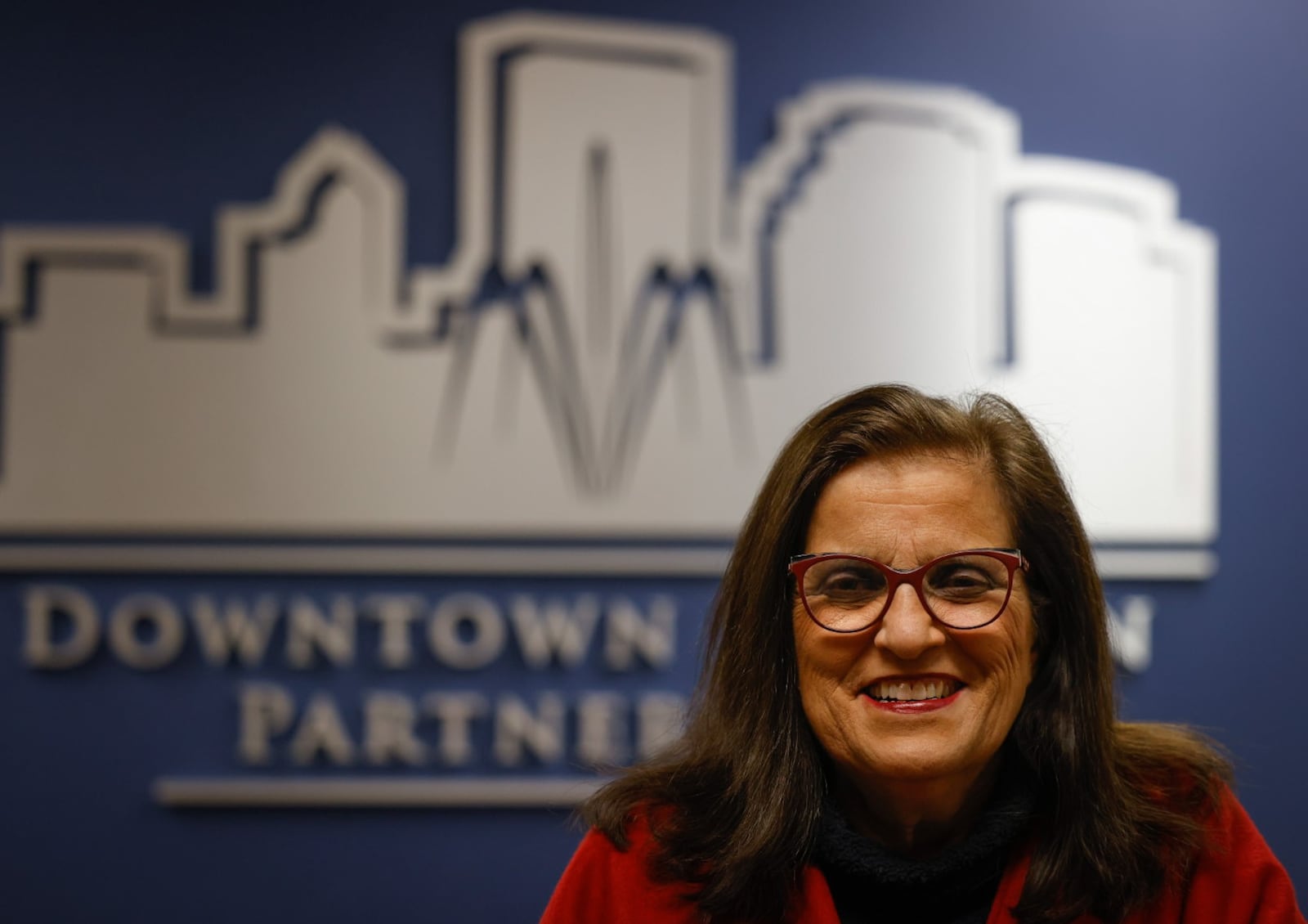 President of the Downtown Dayton Partnership, Sandy Gudorf is stepping down from her longtime role as president. JIM NOELKER/STAFF