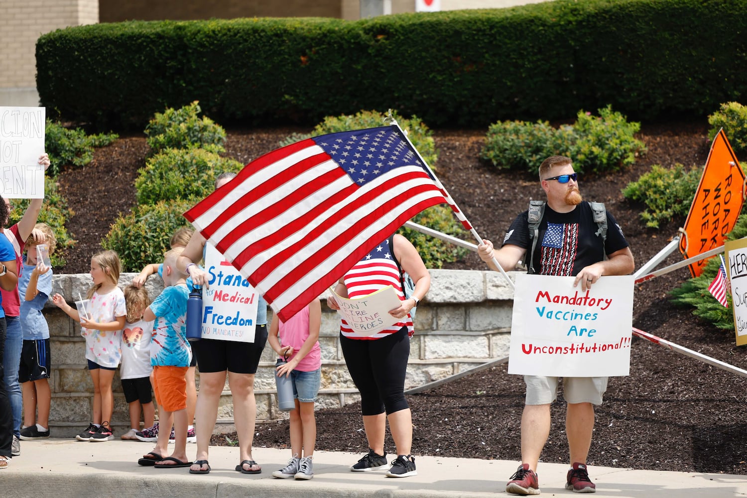 PHOTOS: COVID vaccine protest at area hospitals