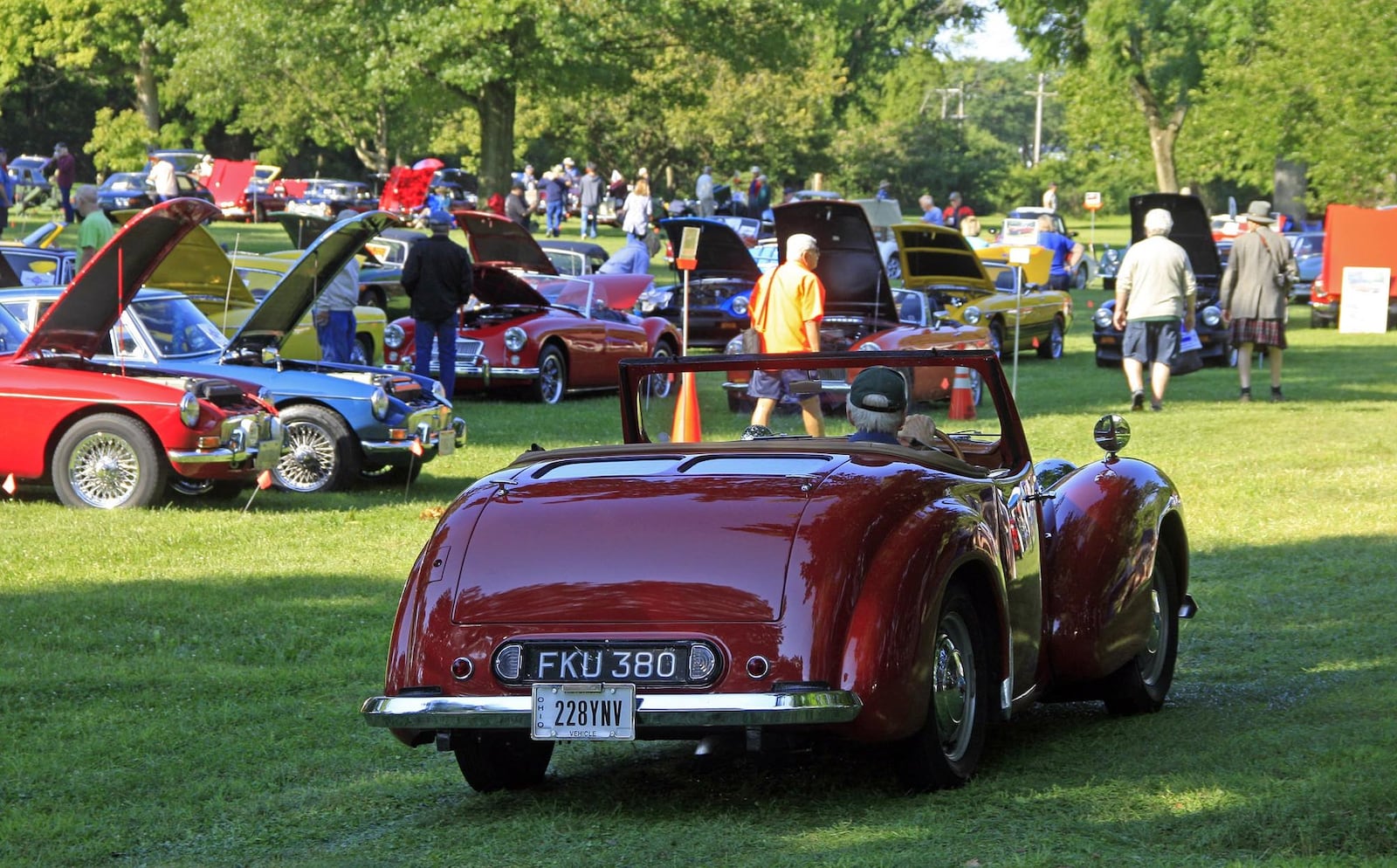 Pete Melville drives his 1948 Triumph 1800 onto the show field at British Car Day.
© 2017 Photograph by Skip Peterson