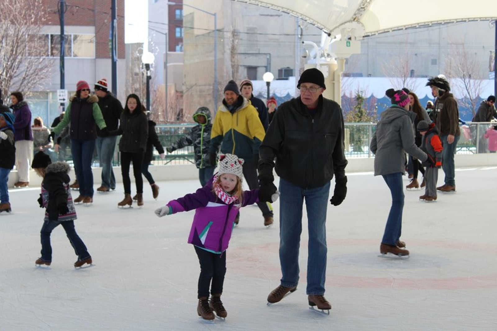 The ice skating rink at RiverScape MetroPark downtown can be a popular place. This will be a great week to go with the family. STAFF/FILE