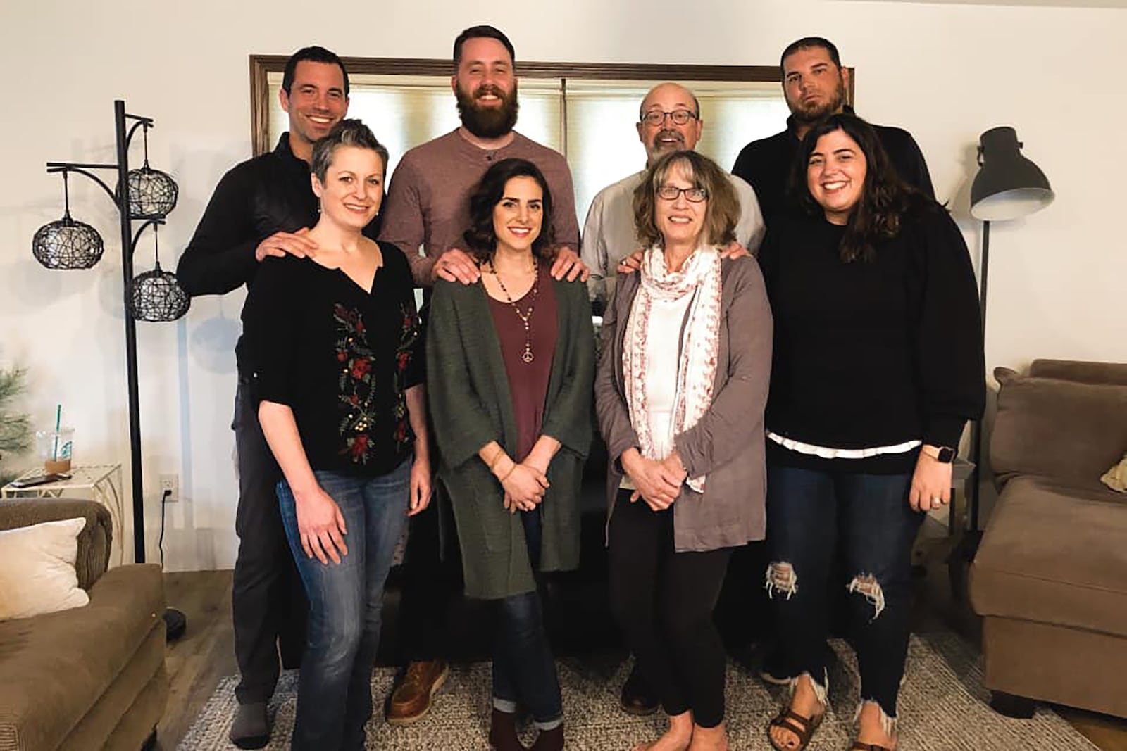 Mike Trego (back row second from right) with his family. Back row, left to right, son Daniel, son Jake, Trego, son in law  Dan Davis. Front row L-R daughter in law Samantha Trego, Daughter in law Rozalyn Trego, wife Diane, daughter Rachel.