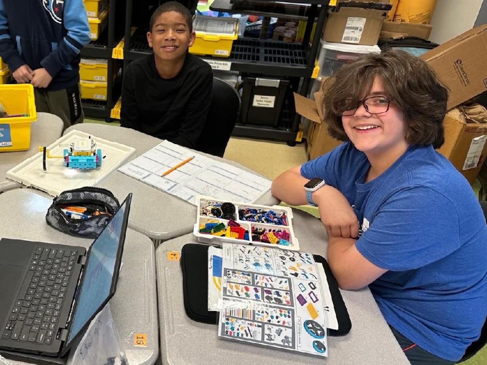 Lathan McKeel at the Dayton Regional STEM school, coding Lego robots to perform tasks. CONTRIBUTED