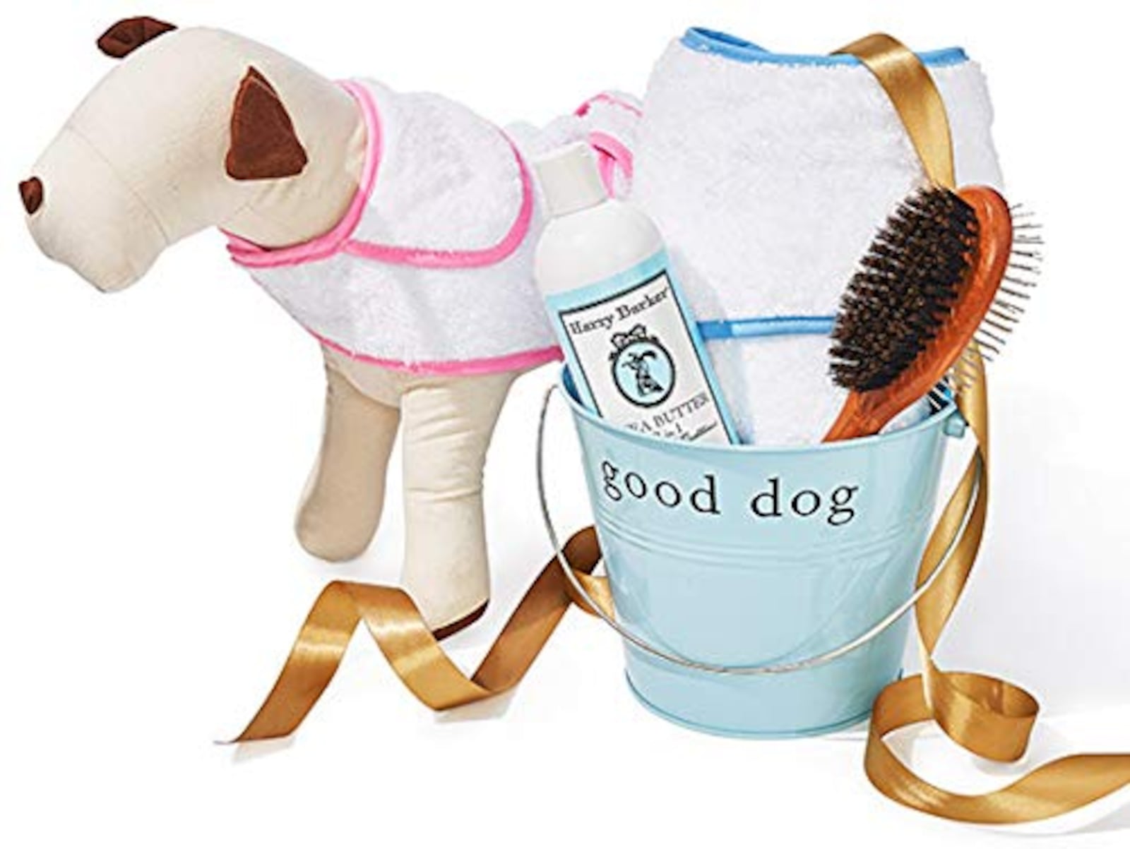 “It’s time to wash your pug. This cheery set includes a personalized terrycloth robe, a shea butter shampoo/conditioner, and a double-sided brush. In Harry Barker I trust.” - Oprah