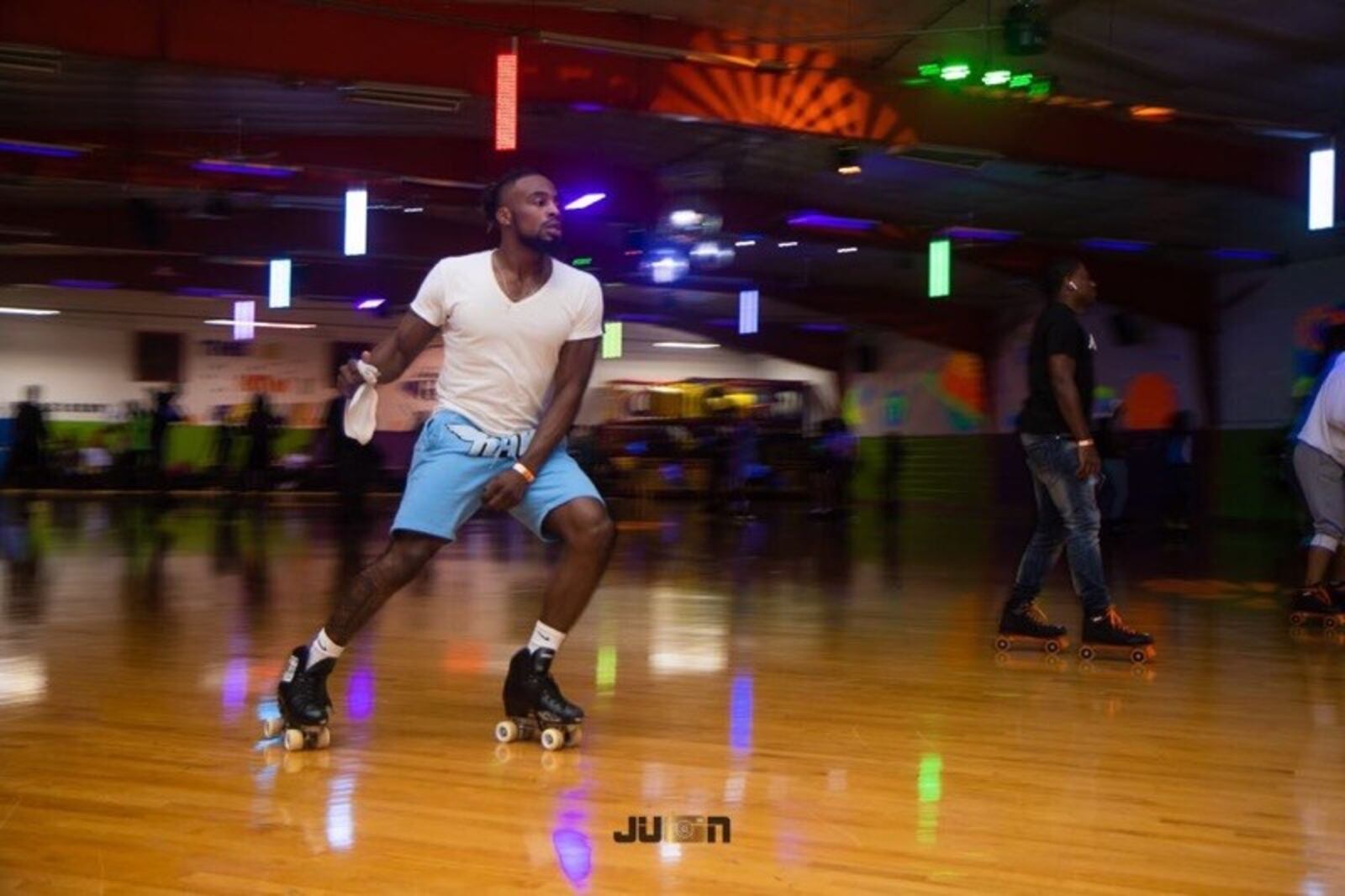 College football player Joe White at the Orbit Fun Center in Huber Heights. CONTRIBUTED