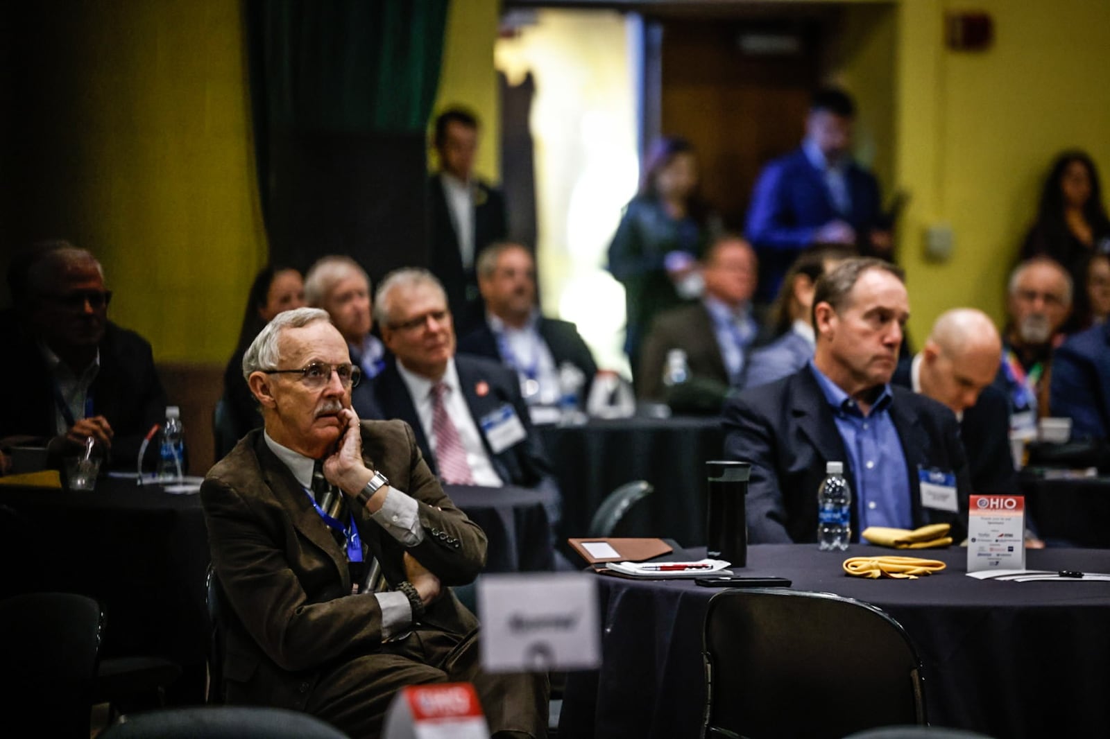 Conference attendees from government and industry gather during  the Ohio Defense & Aerospace Forum held Tuesday October 31, 2023. JIM NOELKER/STAFF