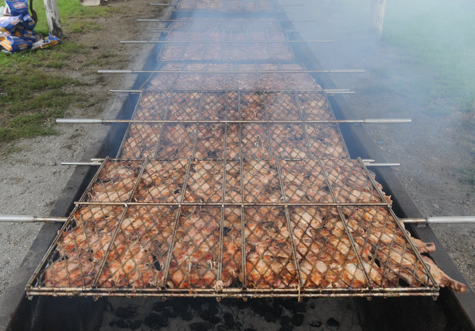 Delicious food is prepared during the 2018 Preble County Pork Festival on Saturday, Sept. 15, at the fairgrounds in Eaton. DAVID MOODIE/CONTRIBUTED