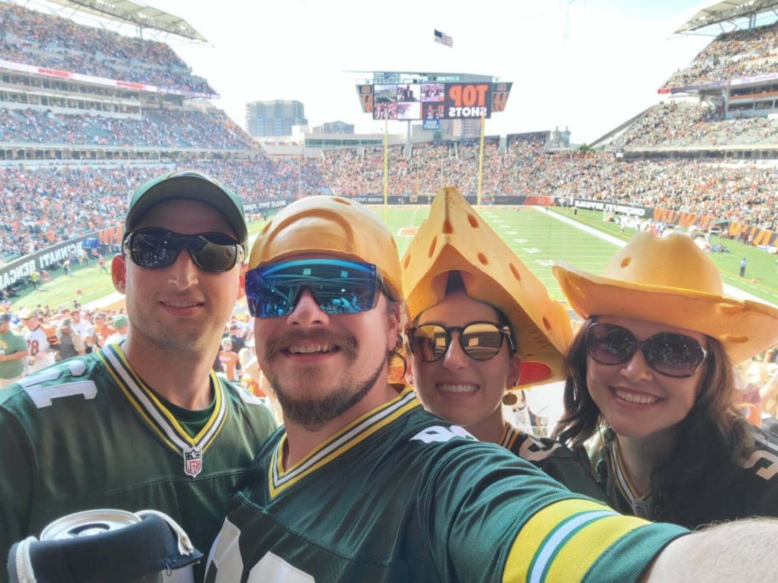 Chef James Burton (center) from the Pizza Bandit is a Packers fan at heart, but said he's excited for all his Dayton friends and family who are Bengals fans.