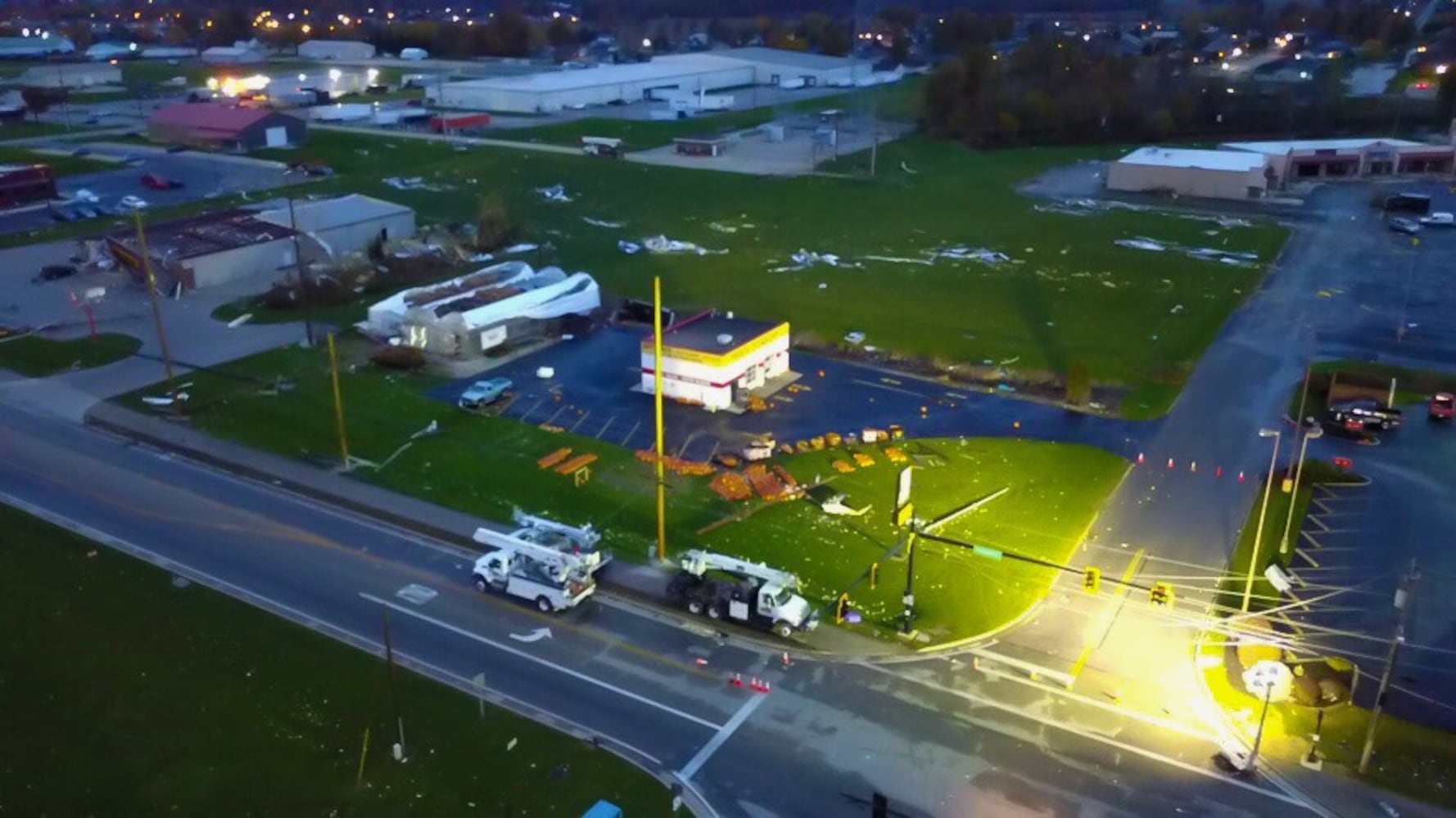 Suspected tornado damage in Celina, Nov. 6, 2017