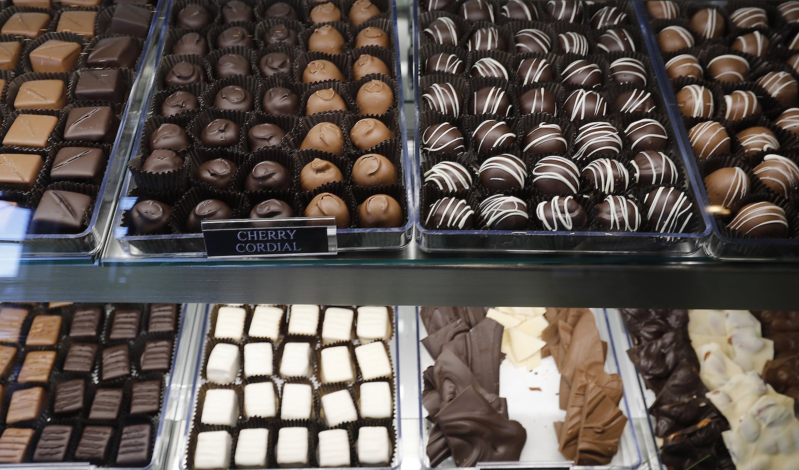 Some of the variety of chocolates at Winans Chocolates and Coffees. BILL LACKEY/STAFF