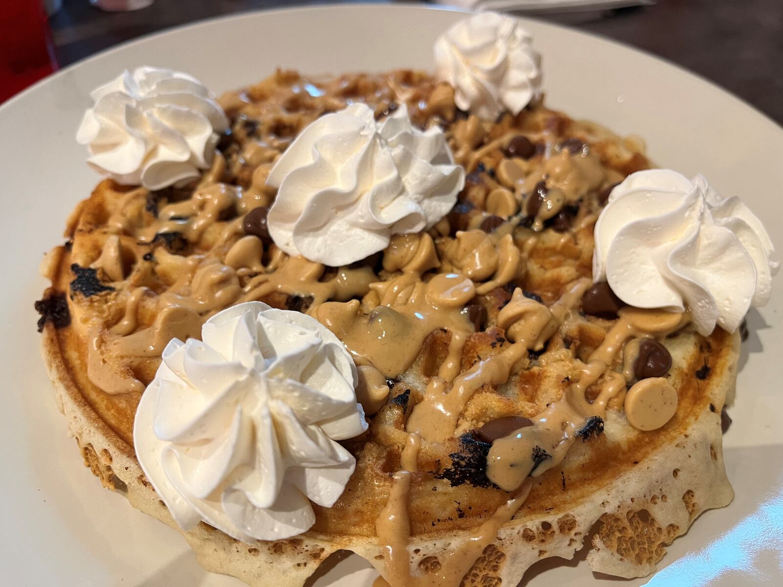 Pictured is the chocolate peanut butter waffle from Jasper Kitchen + Bar. The restaurant is a hidden gem located at the Jasper Hills Golf Club east of Xenia. NATALIE JONES/STAFF