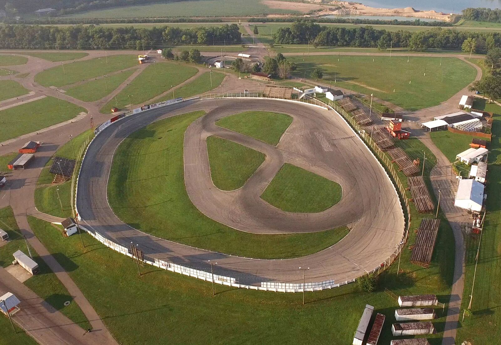 Aerial view of Kil-Kare Speedway in Xenia looking at the 3/8 mile track.   TY GREENLEES / STAFF